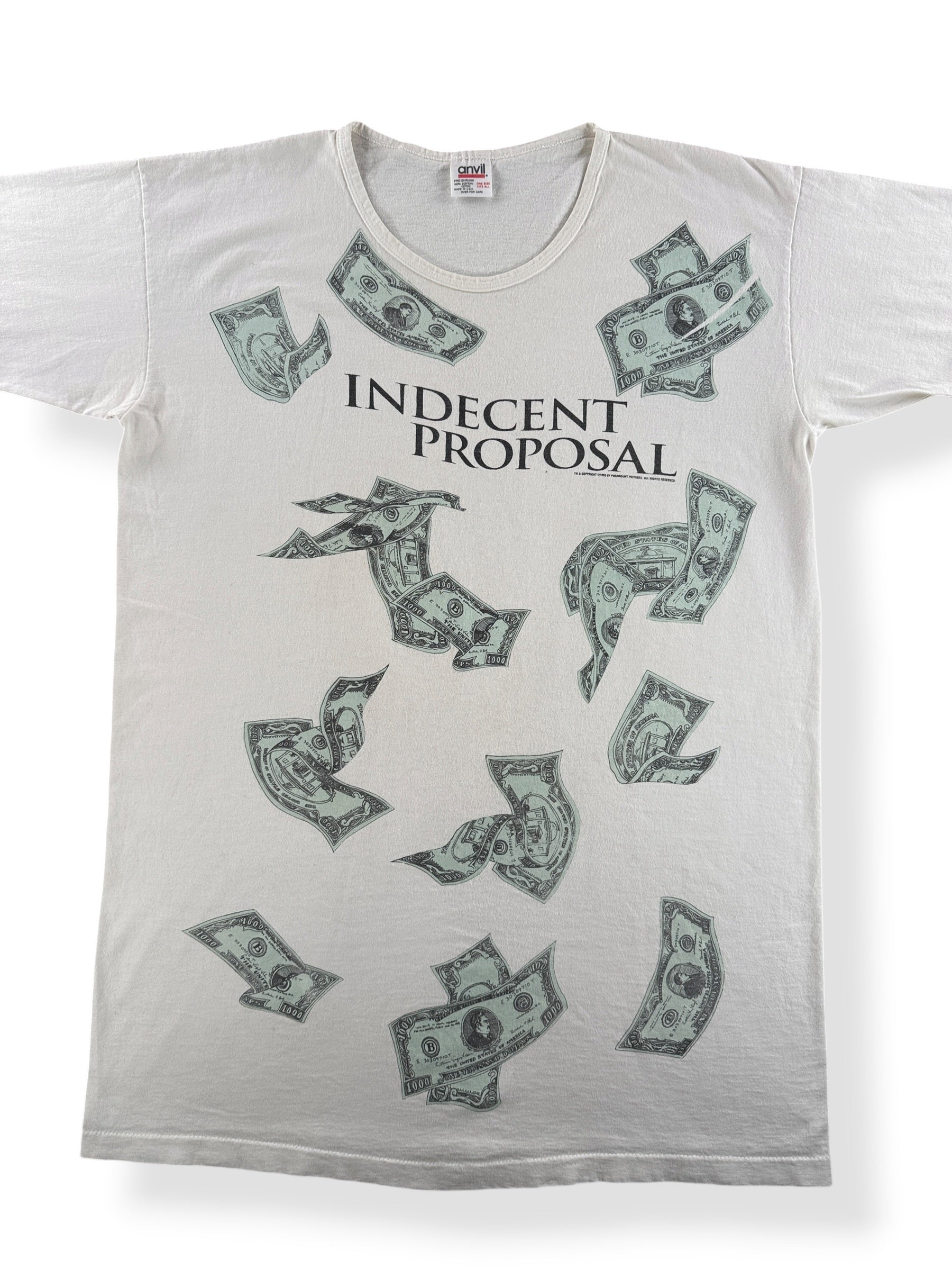 Front Close Up of Vintage Indecent Proposal Tee SZ OSFA (Fits XL)