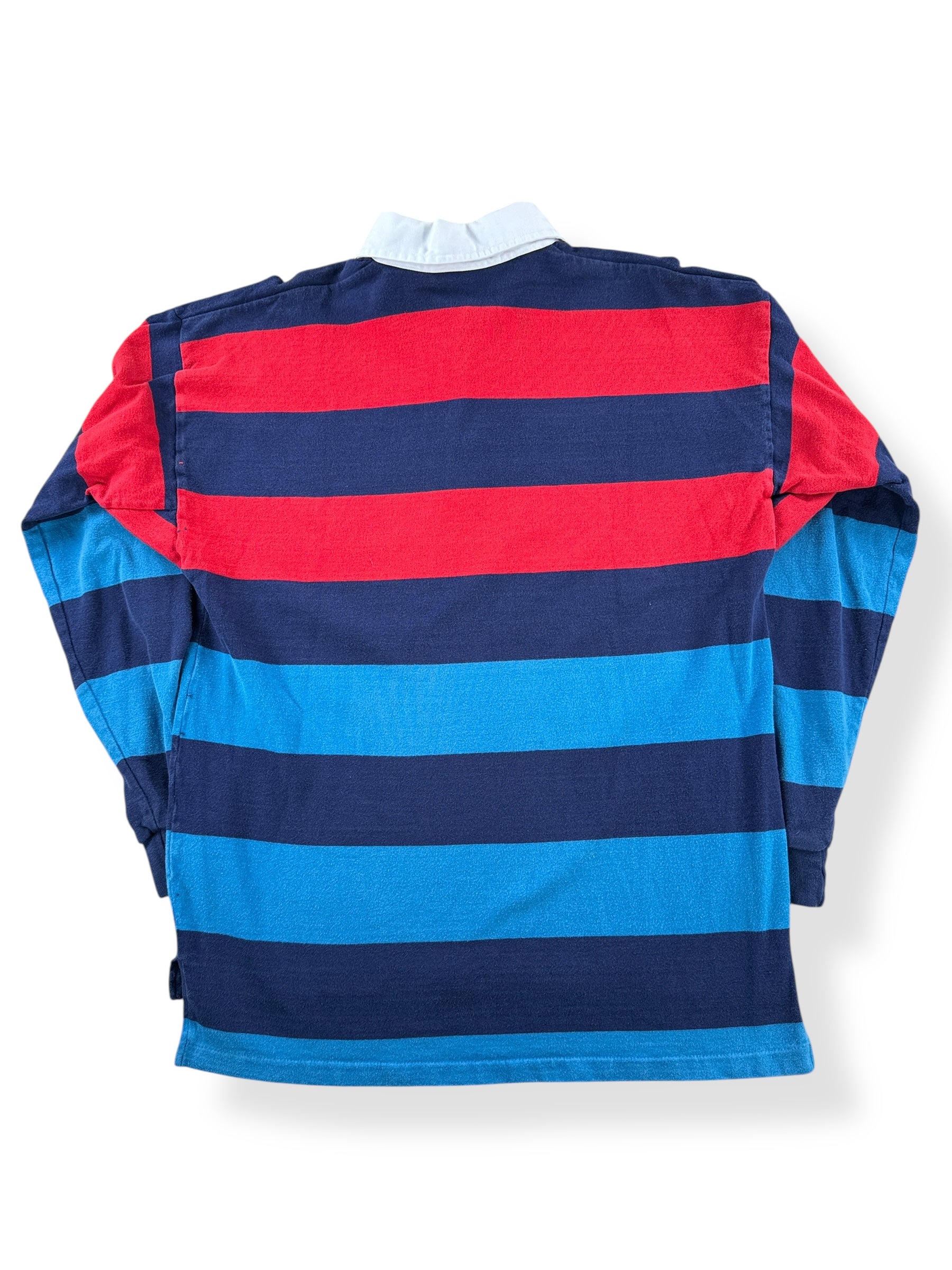 Back of Vintage 90s Eddie Bauer Striped Rugby Polo SZ XL
