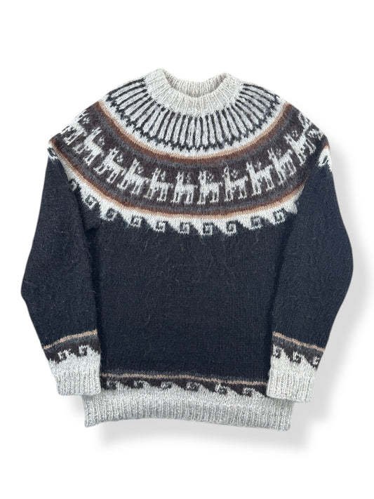 Front of Vintage Fair Isle Alpaca Wool Sweater SZ L