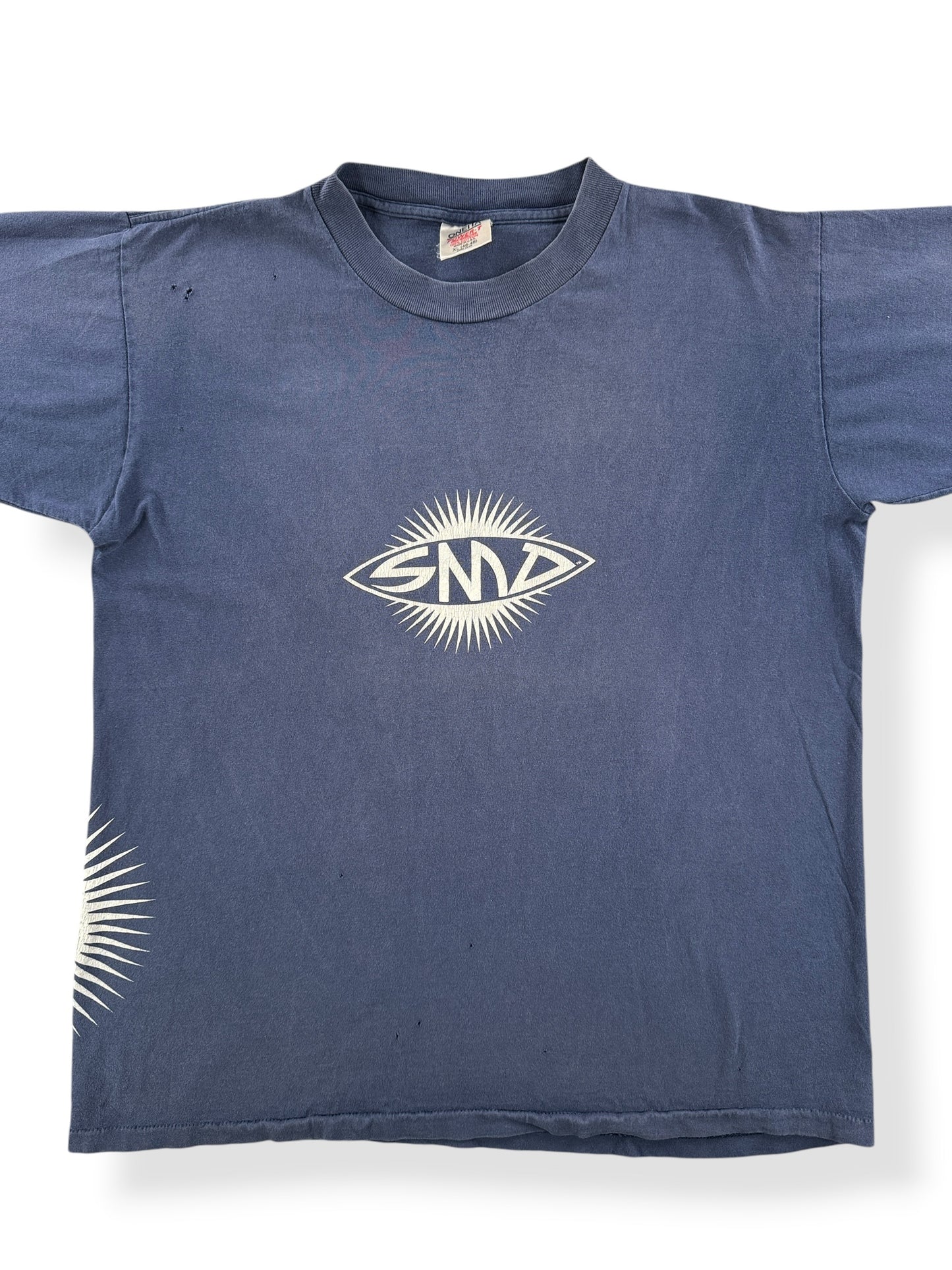 Front Close Up of Vintage Oneita Santa Monica Airlines Santa Cruz Skate Tee SZ XL