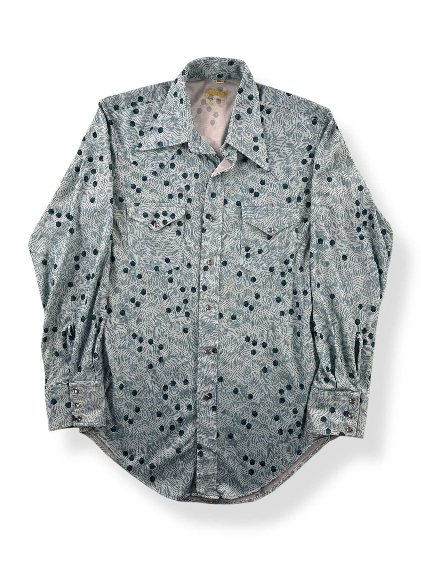 Front of Vintage Disco Pearlsnap Shirt SZ S