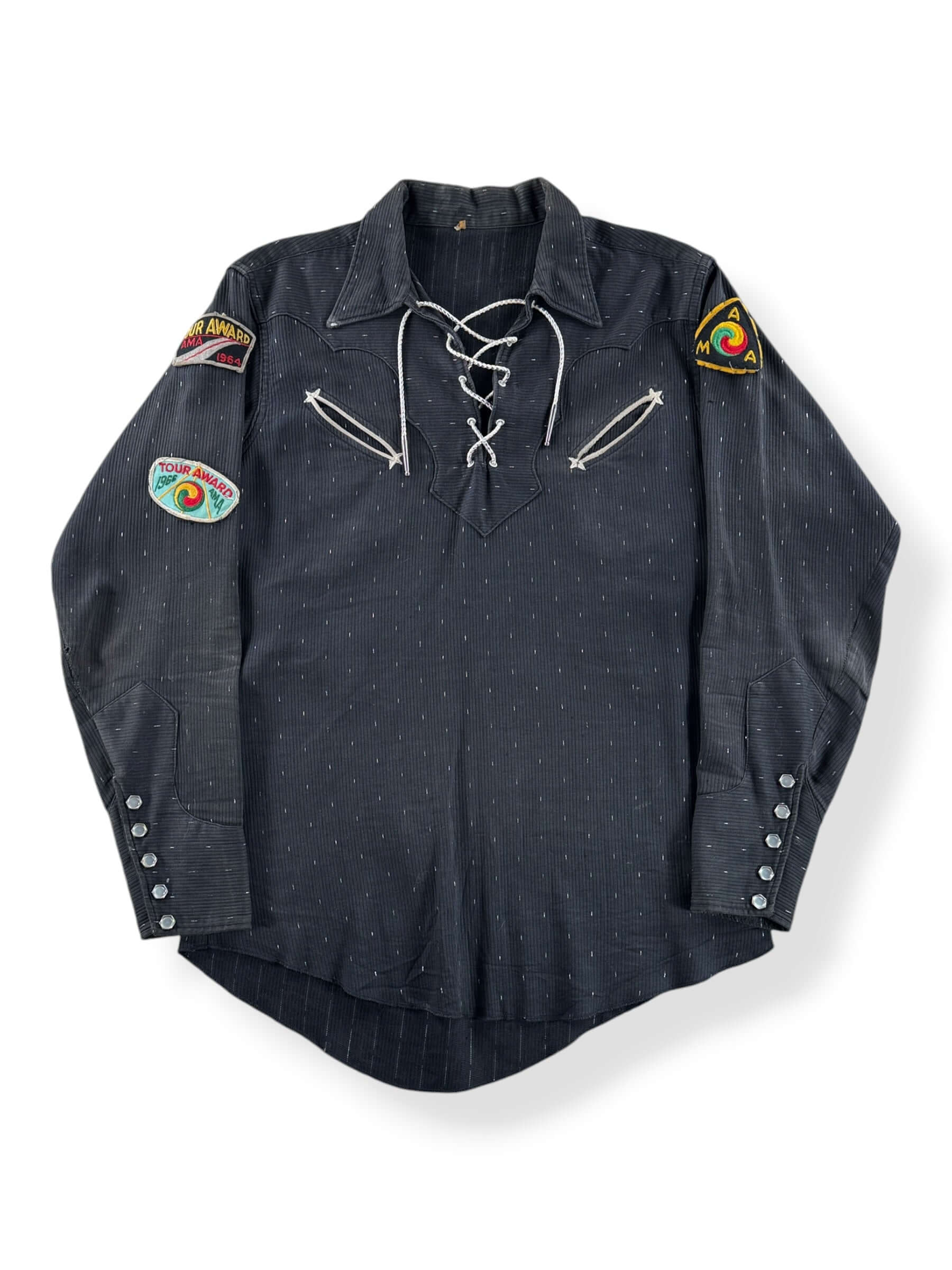 Front of Vintage 60s Western Pullover Shirt SZ M