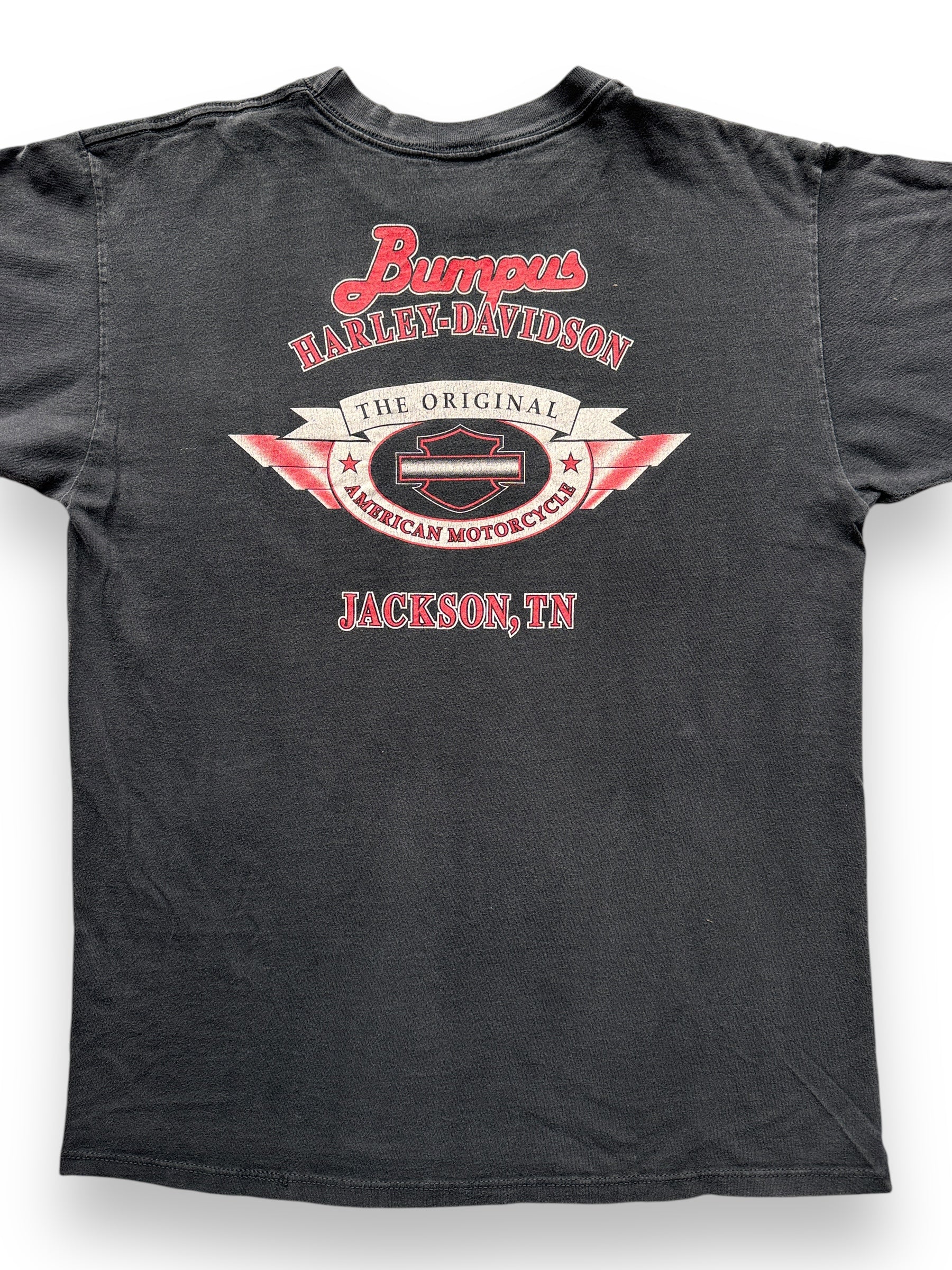 back close up of Vintage Bumpus Harley Jackson TN Pocket Tee SZ L