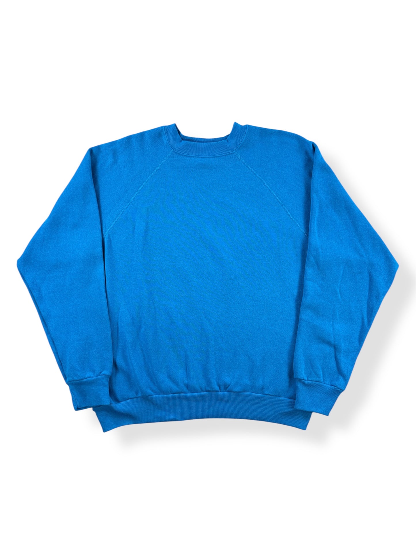 Front of Vintage Tultex Blue Blank Crewneck SZ L