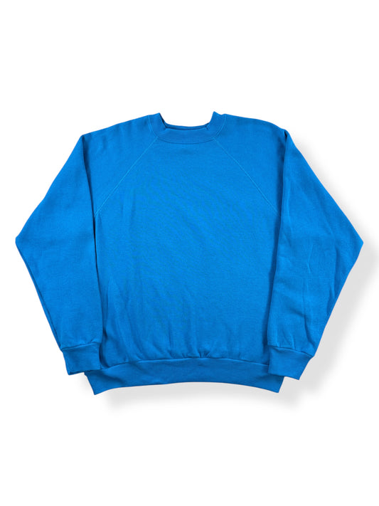 Front of Vintage Tultex Blue Blank Crewneck SZ L