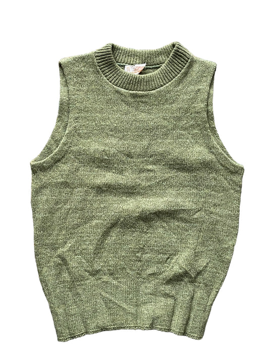 Vintage 1960s Green Wool Sweater Vest SZ L | Barn Owl Sweaters | Seattle Vintage