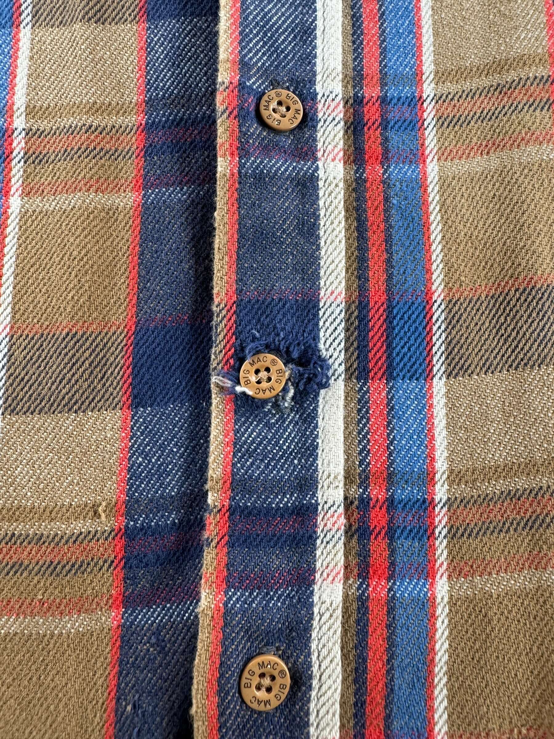 Wear on Vintage Big Mac Cotton Flannel SZ XL