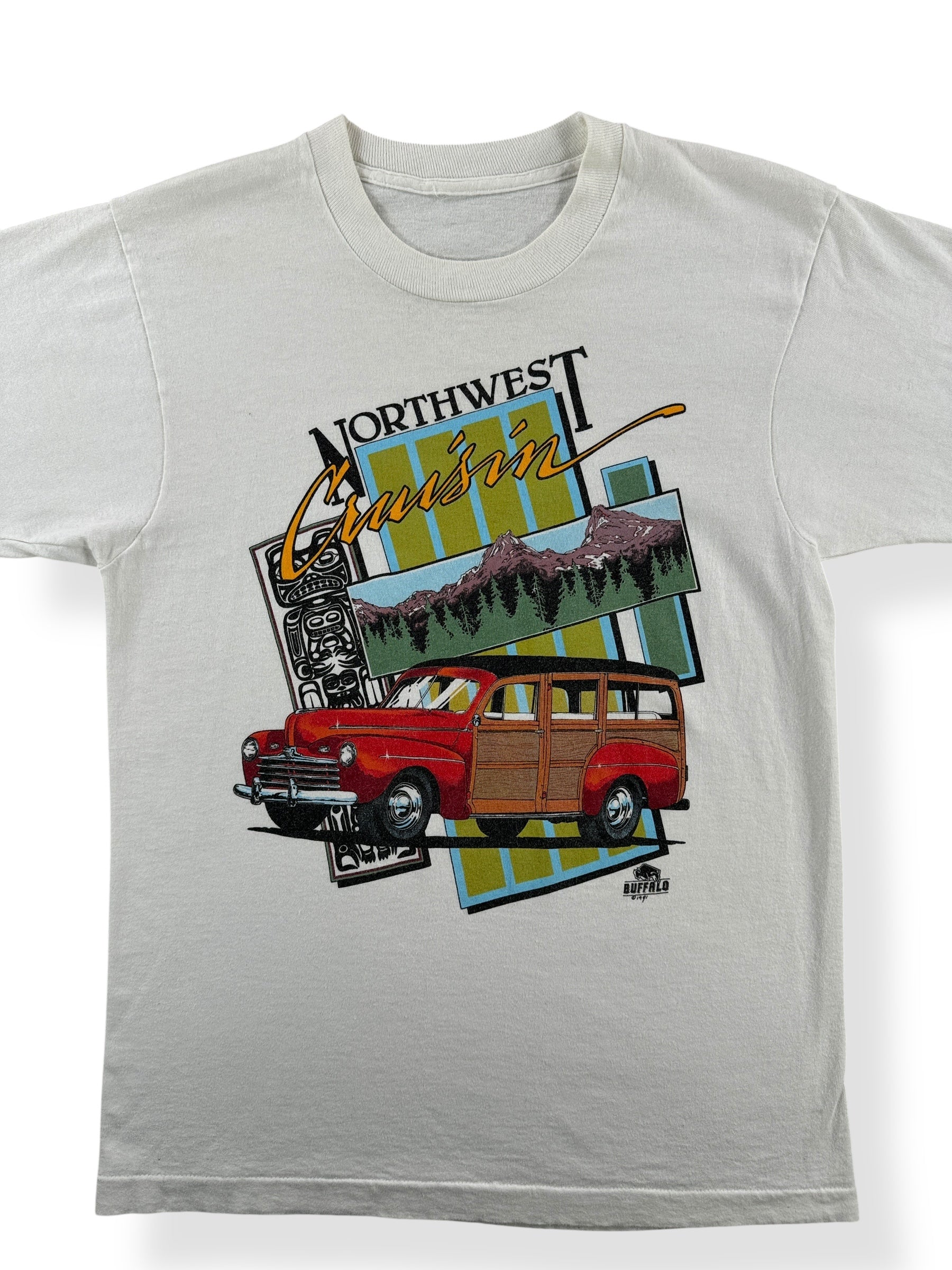 Front Close Up of Vintage Northwest Cruisin Auto Tee SZ S