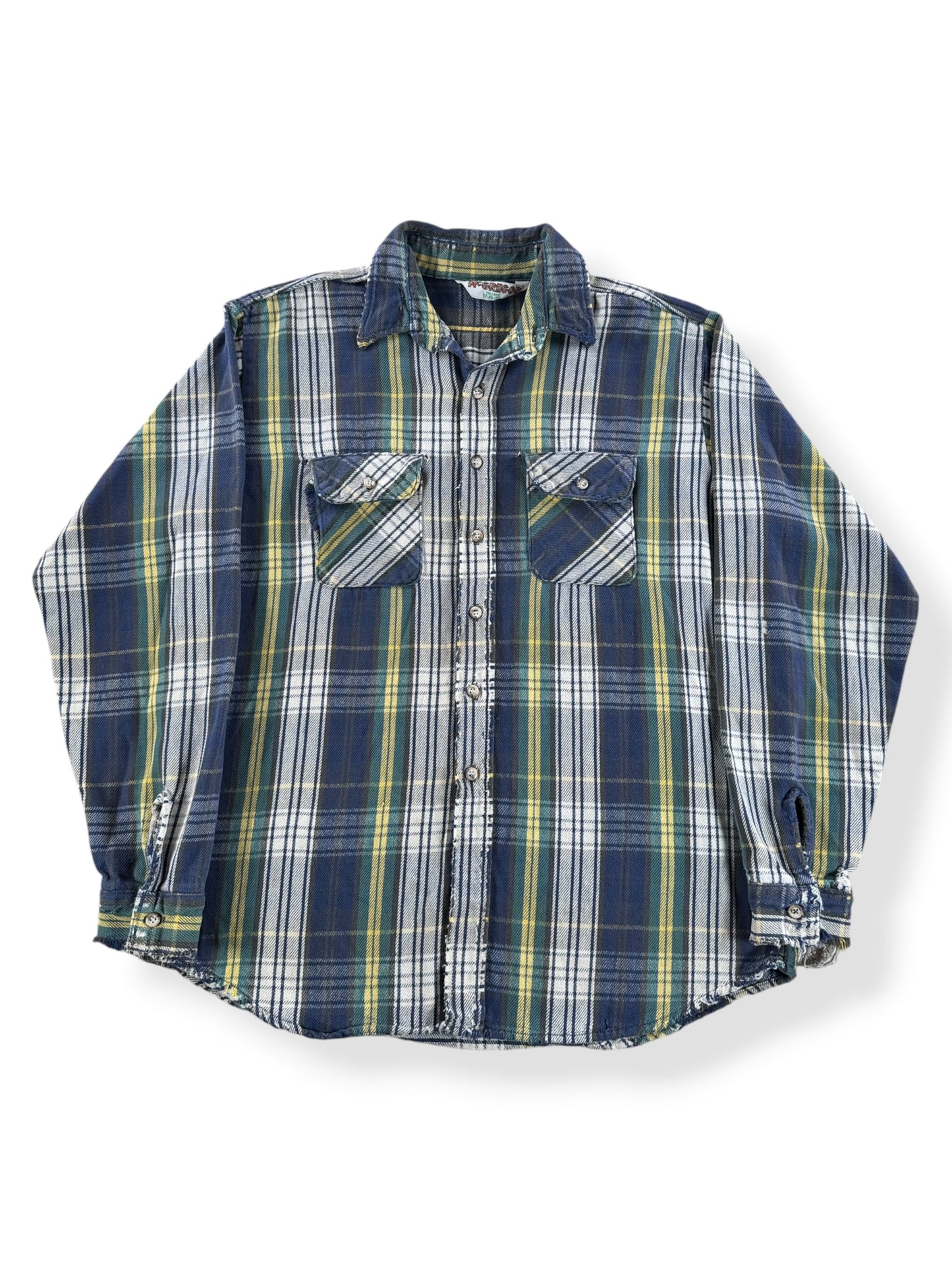 Front of Vintage Thrashed McGregor Cotton Flannel SZ XL Tall