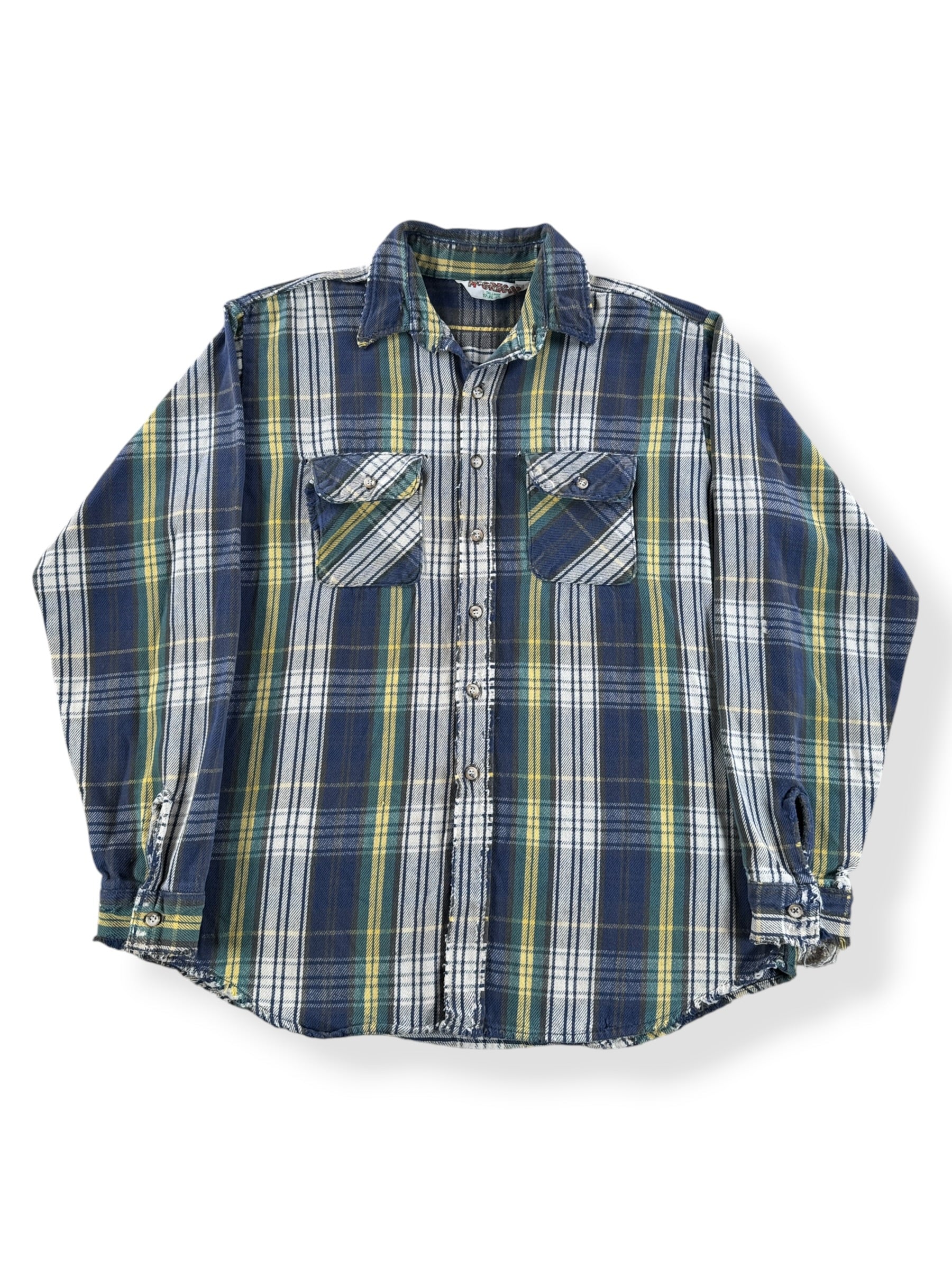 Front of Vintage Thrashed McGregor Cotton Flannel SZ XL Tall