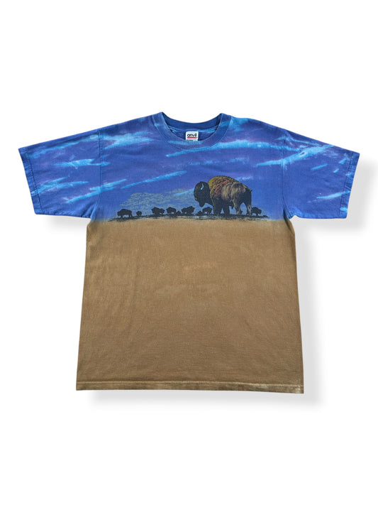 Front of Vintage AOP Buffalo Roaming Tee SZ M