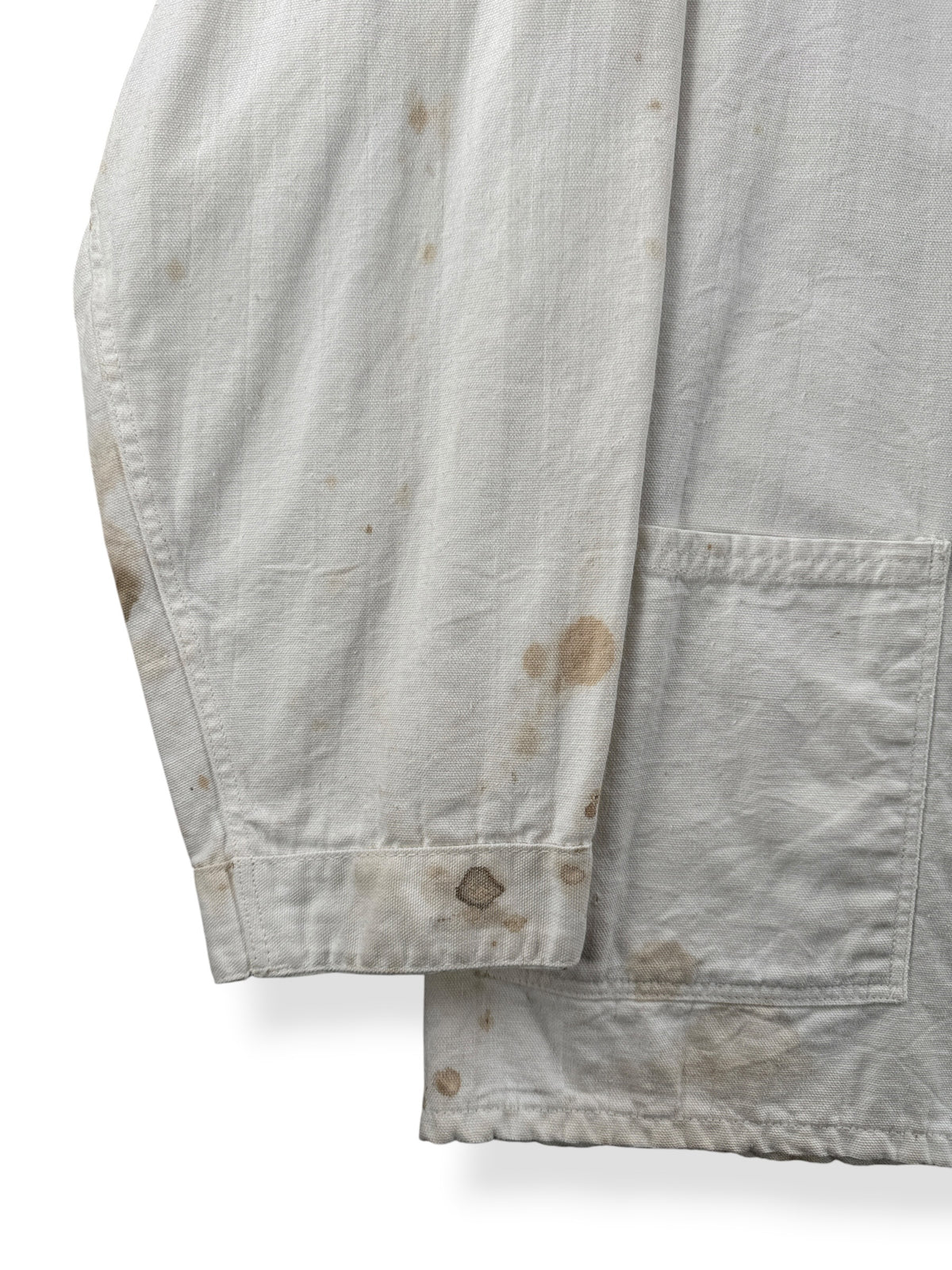 Stains on Vintage Standard Linen Co Shop Coat SZ 46