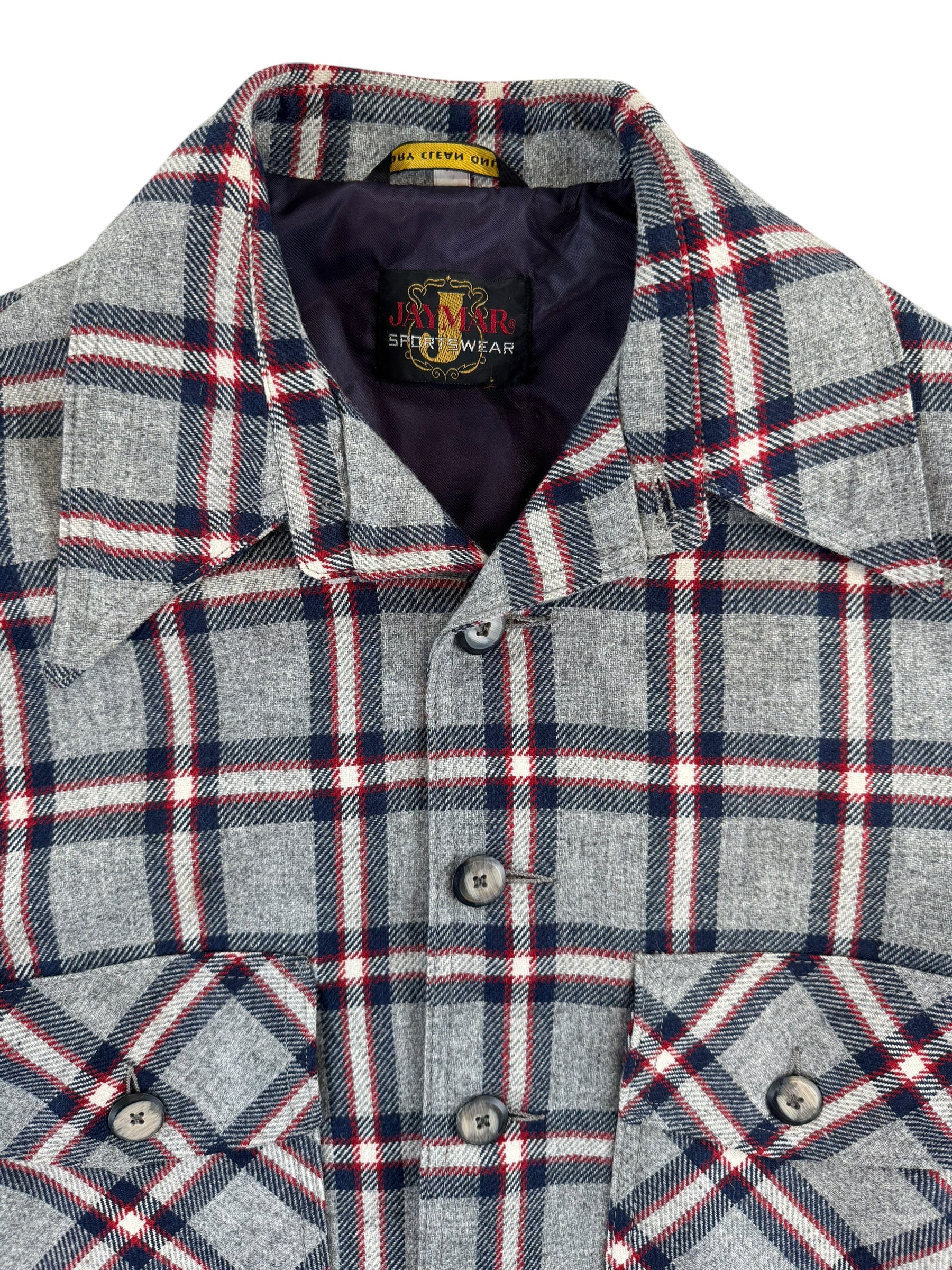 Tag view of1970s Jaymar Wool Plaid Jacket M
