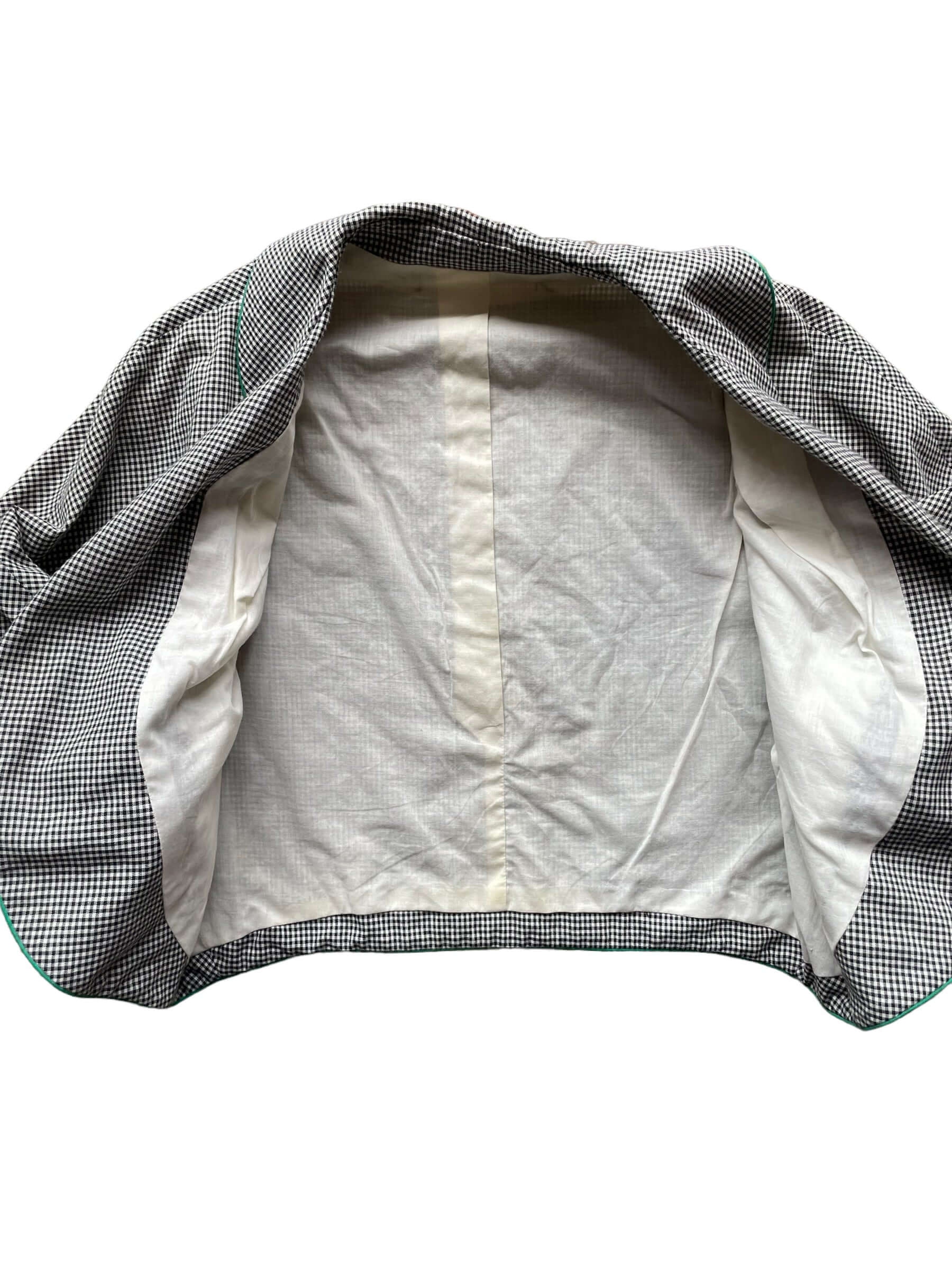 Front open view of Vintage 1950s Cropped Gingham Jacket | Vintage Ladies Clothing | Barn Owl True Vintage