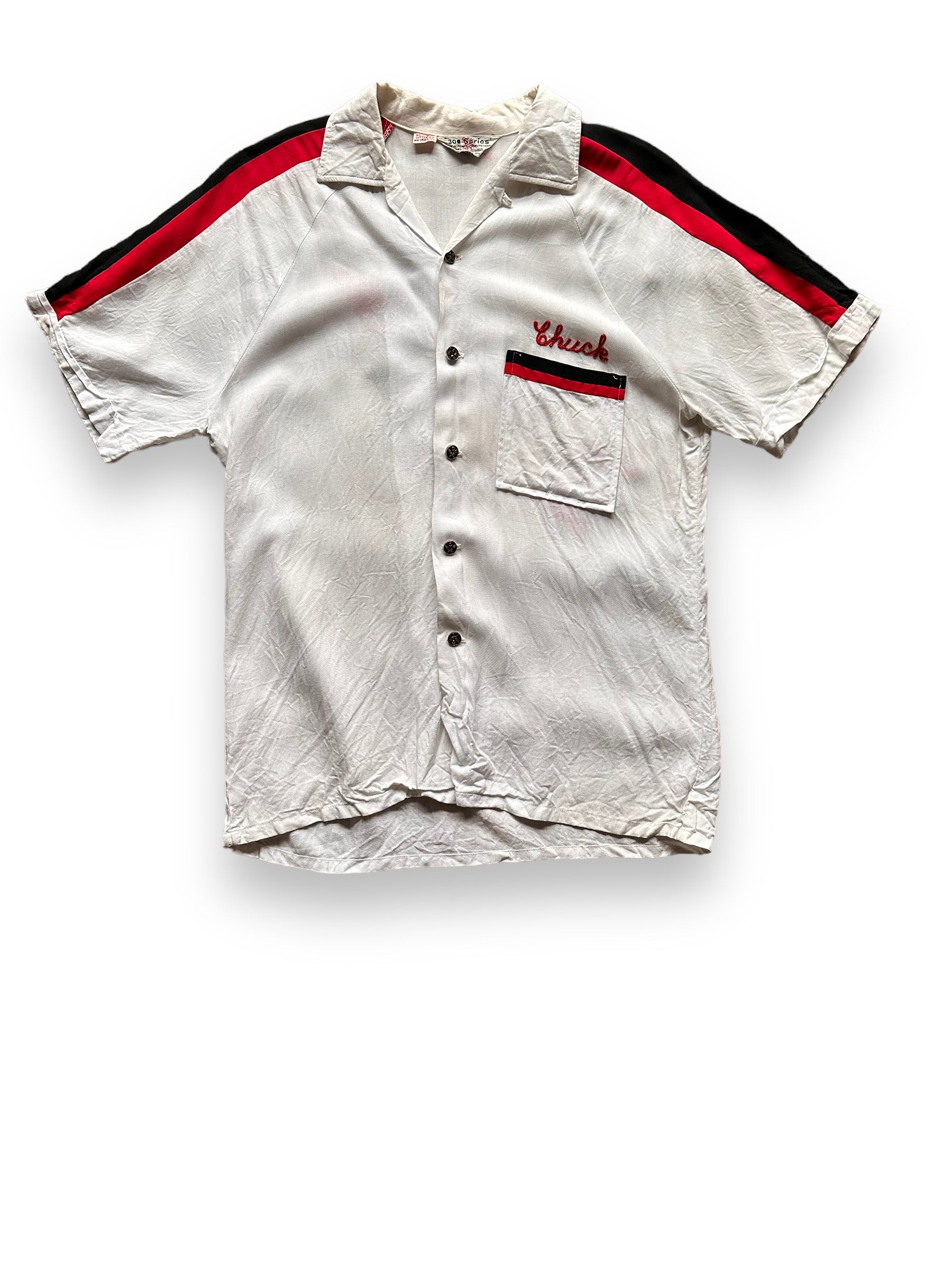 front of Vintage U Save Oil Chainstitched Rayon Bowling Shirt SZ M | Vintage Bowling Shirt Seattle | Barn Owl Vintage Seattle