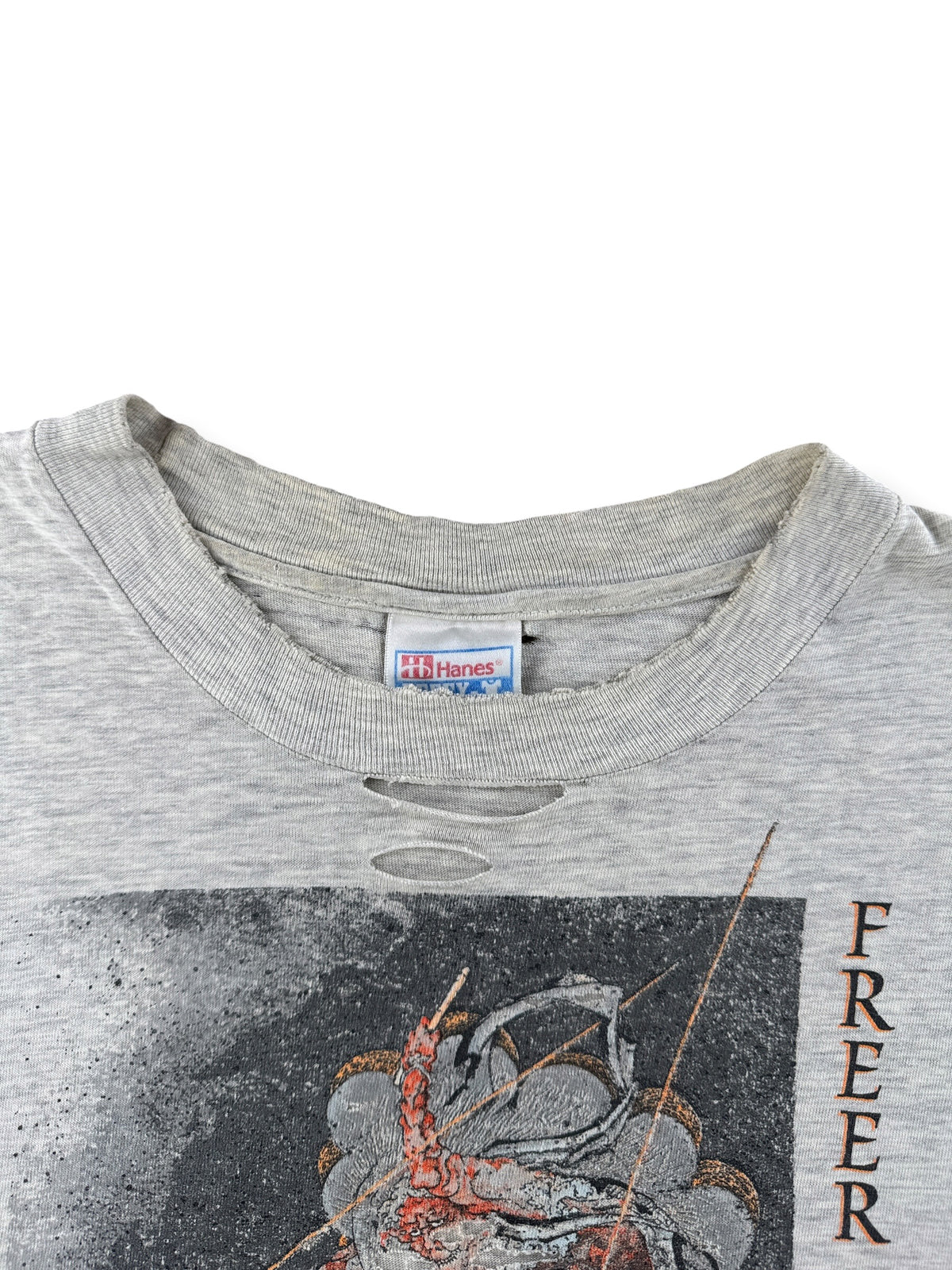 Collar on Vintage Cropped 90s Thunder God Freer Gallery of Art Tee SZ XL