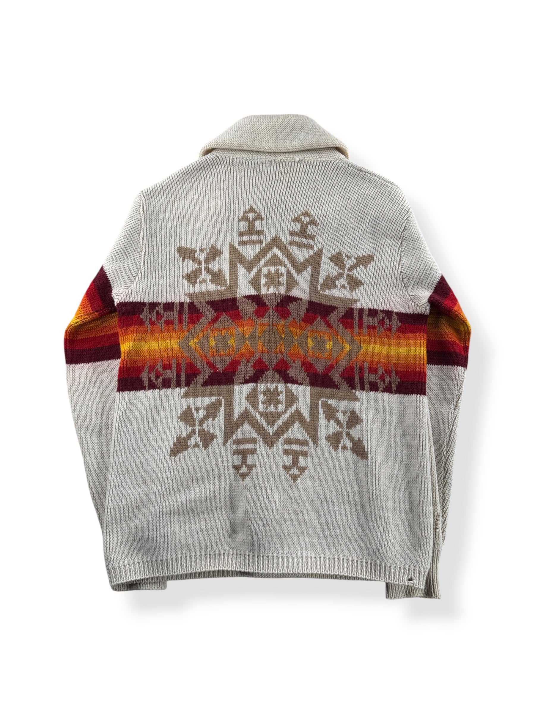 Back of Vintage 70’s Pendleton Aztec Shawl Collar Cardigan SZ M
