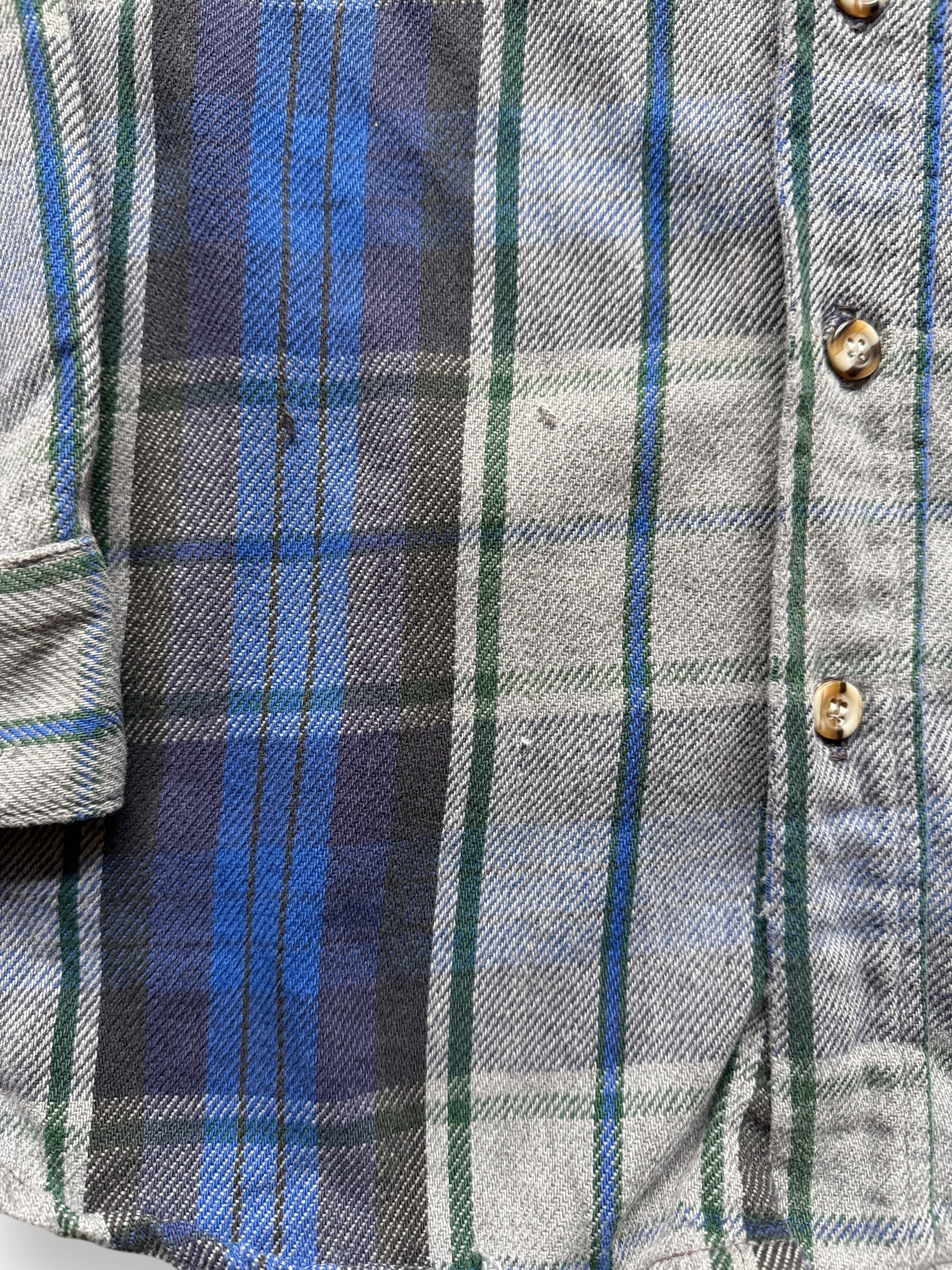 small pulls on Vintage Five Brothers Green/Blue Cotton Flannel SZ L