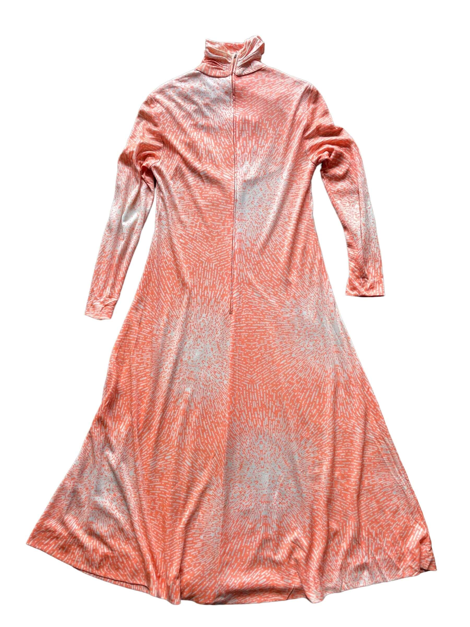 Full back view of Vintage 1970s Orange Disco Dress SZ M | Seattle True Vintage Dresses | Barn Owl Vintage Goods