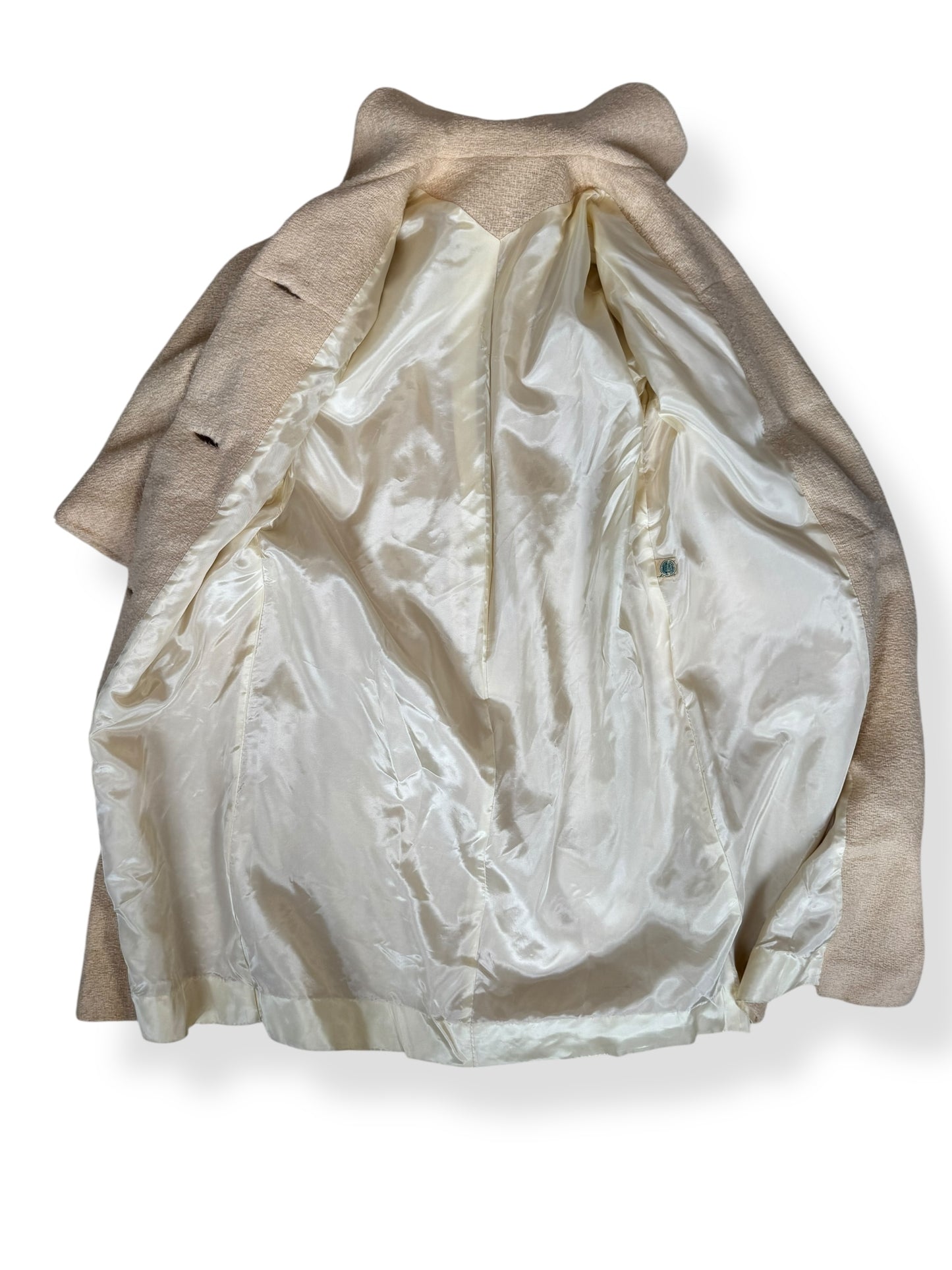 Open 1960s Cream Bouclé Coat M