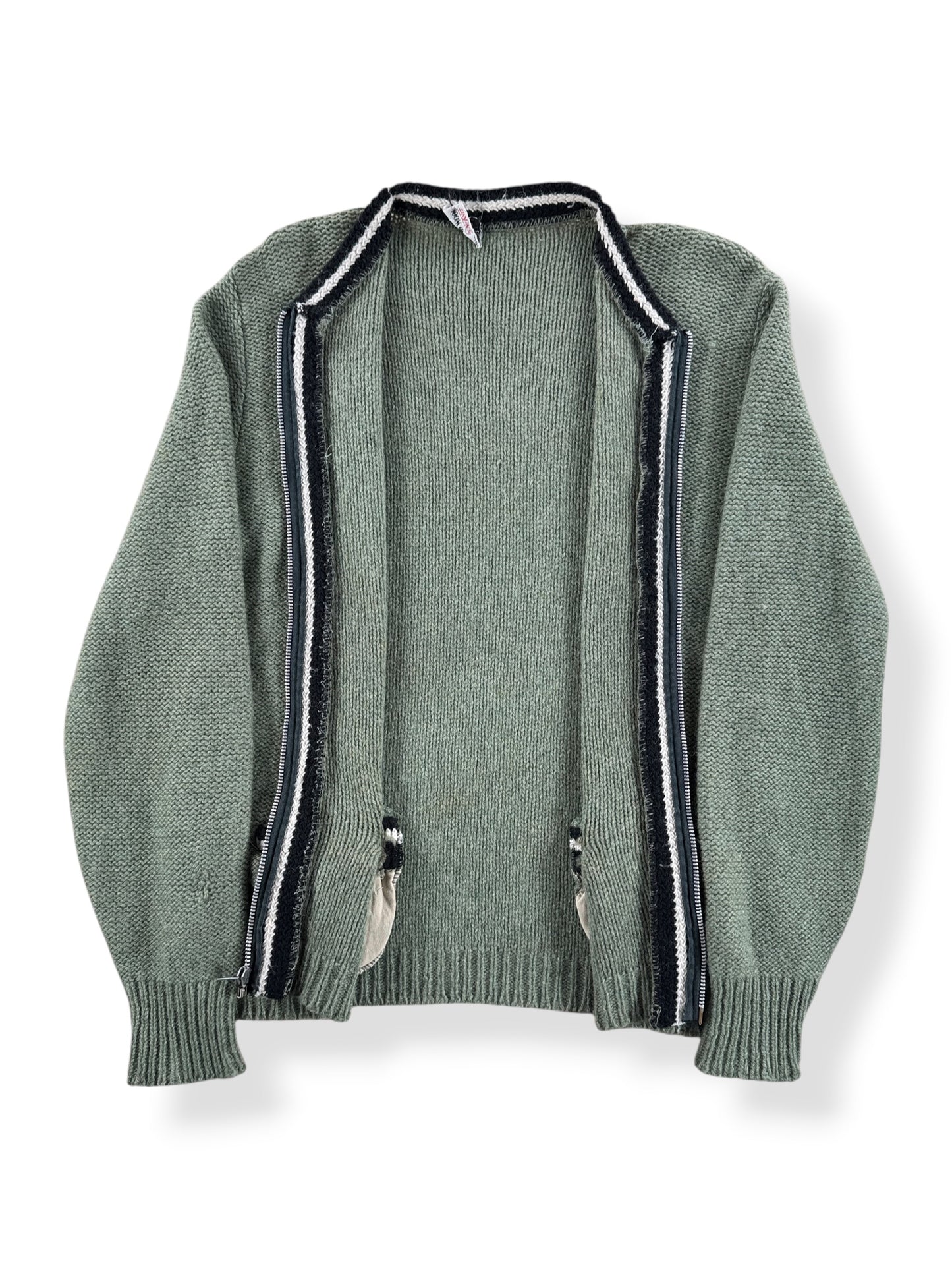 Inside of Vintage 60s Zip Cardigan SZ S