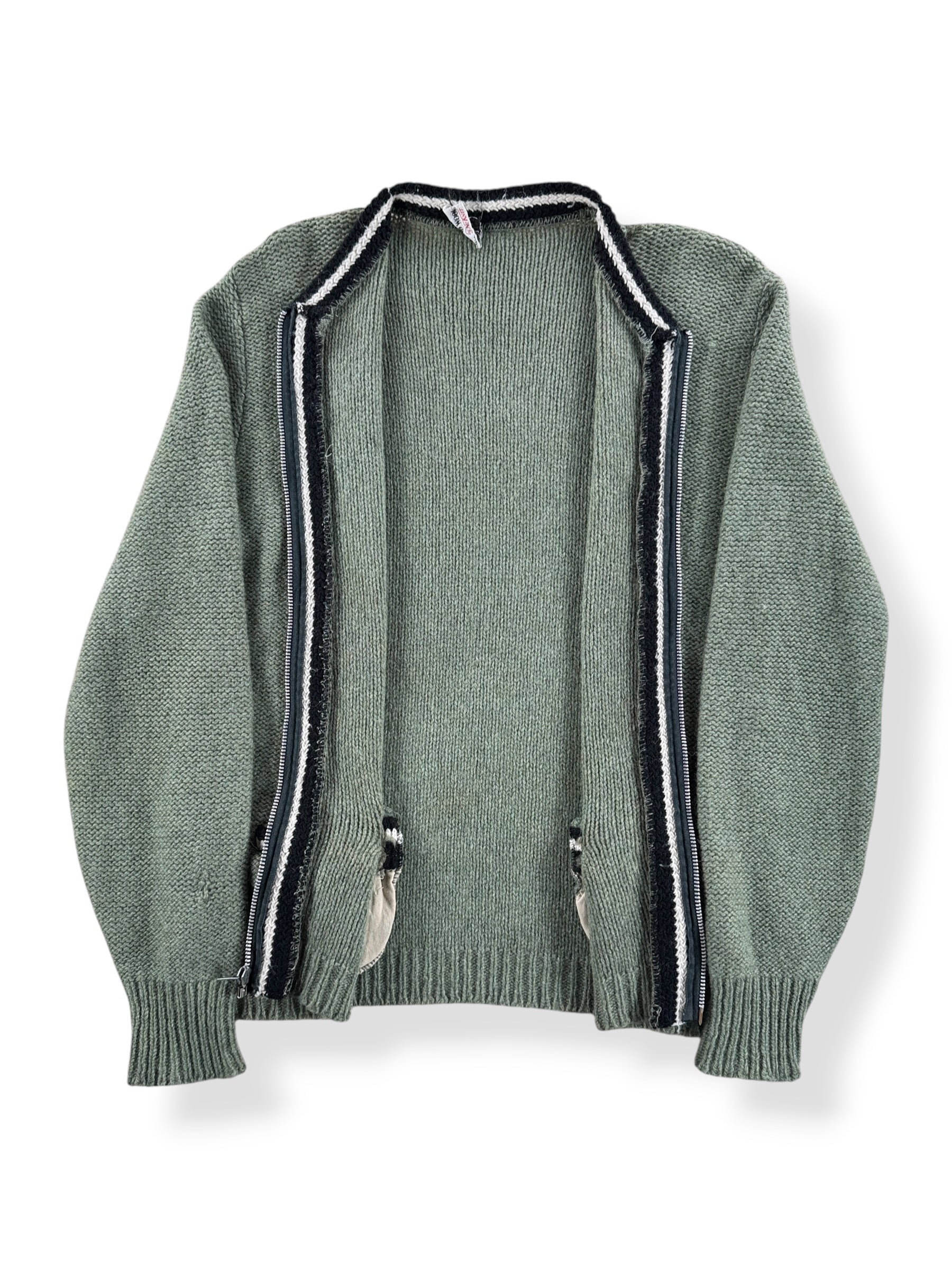 Inside of Vintage 60s Zip Cardigan SZ S