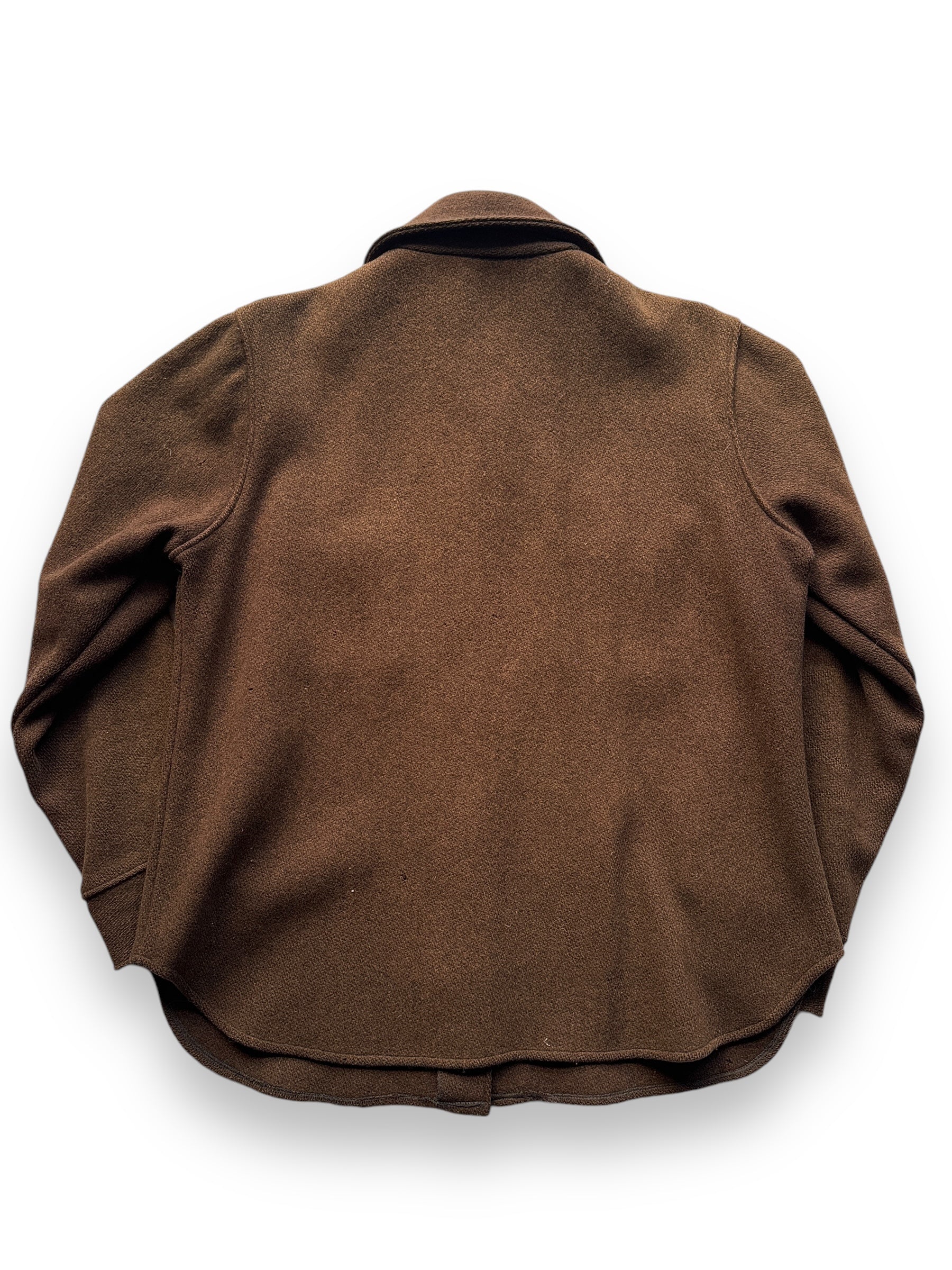 back of Vintage His for Hers Brown Wool CPO Jacket SZ S-M