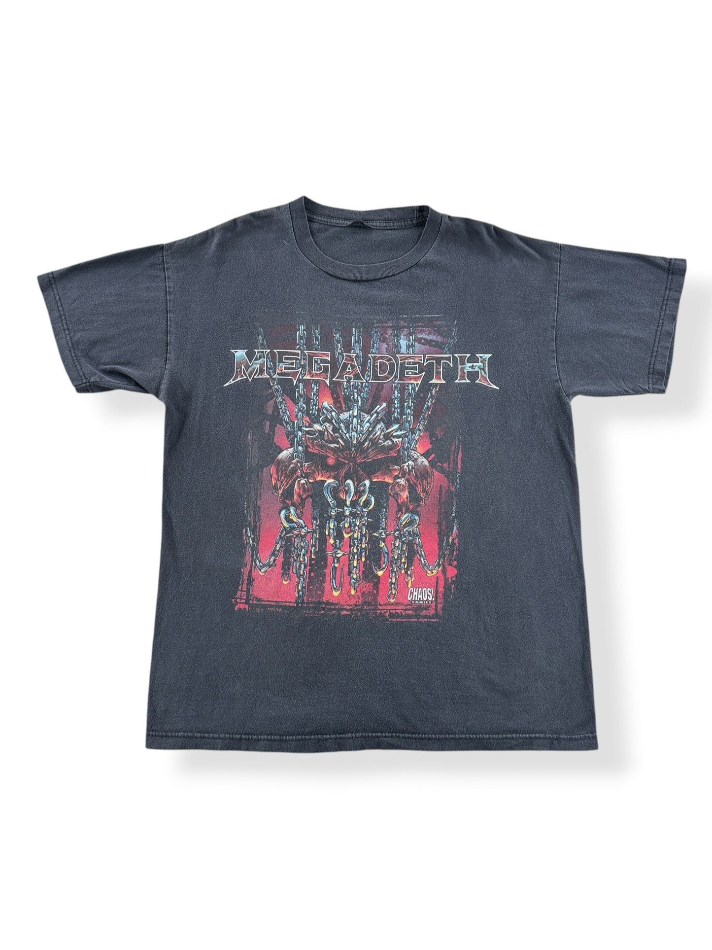 Front of Vintage 1998 Megadeath Chaos Comics Tee SZ L