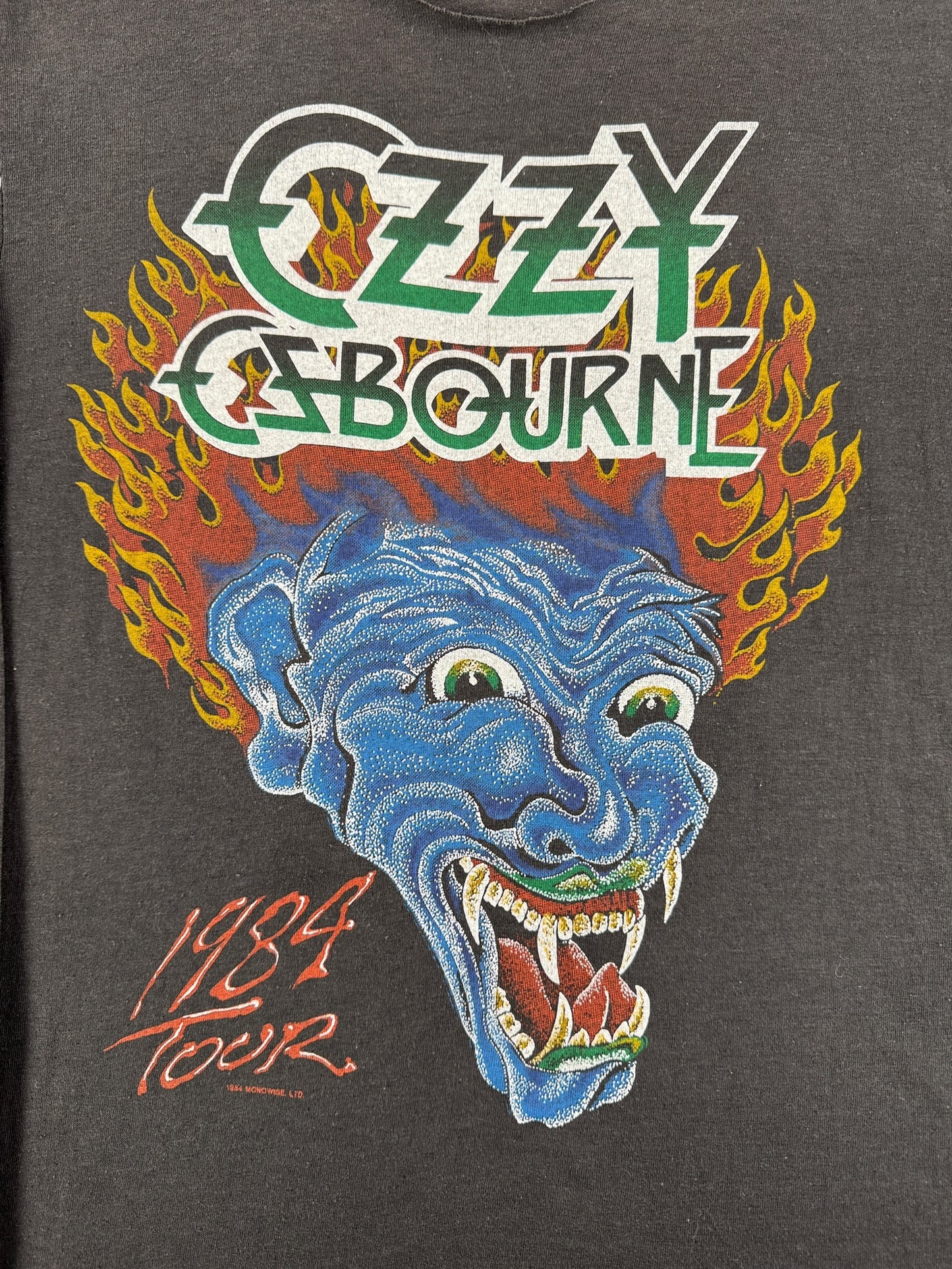 Graphic of Vintage Ozzy Osbourne Rules '84 Long Sleeve Chopper Tee SZ M