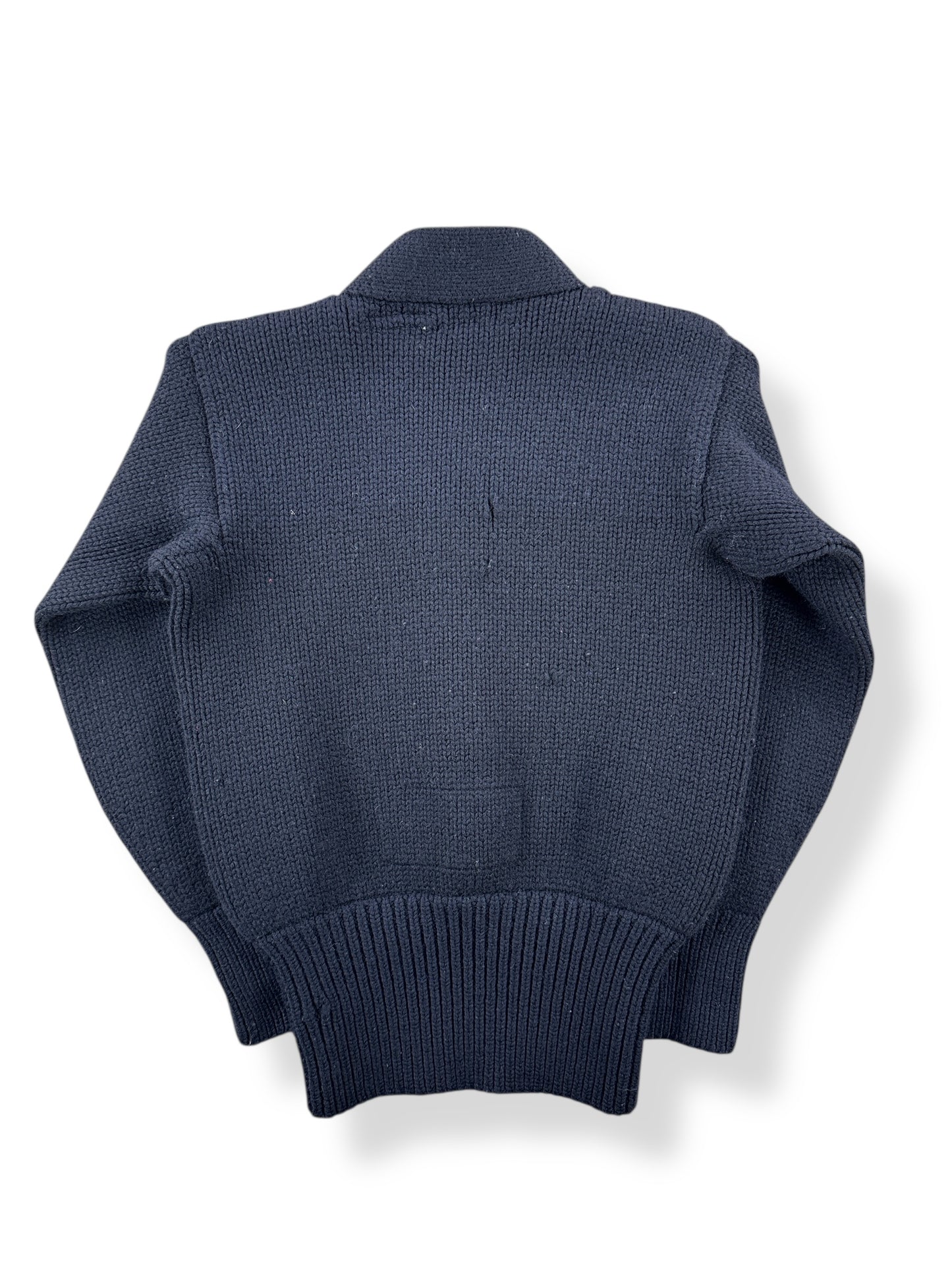 Back of Vintage Lyon Mills Naval Wool Sweater SZ XS