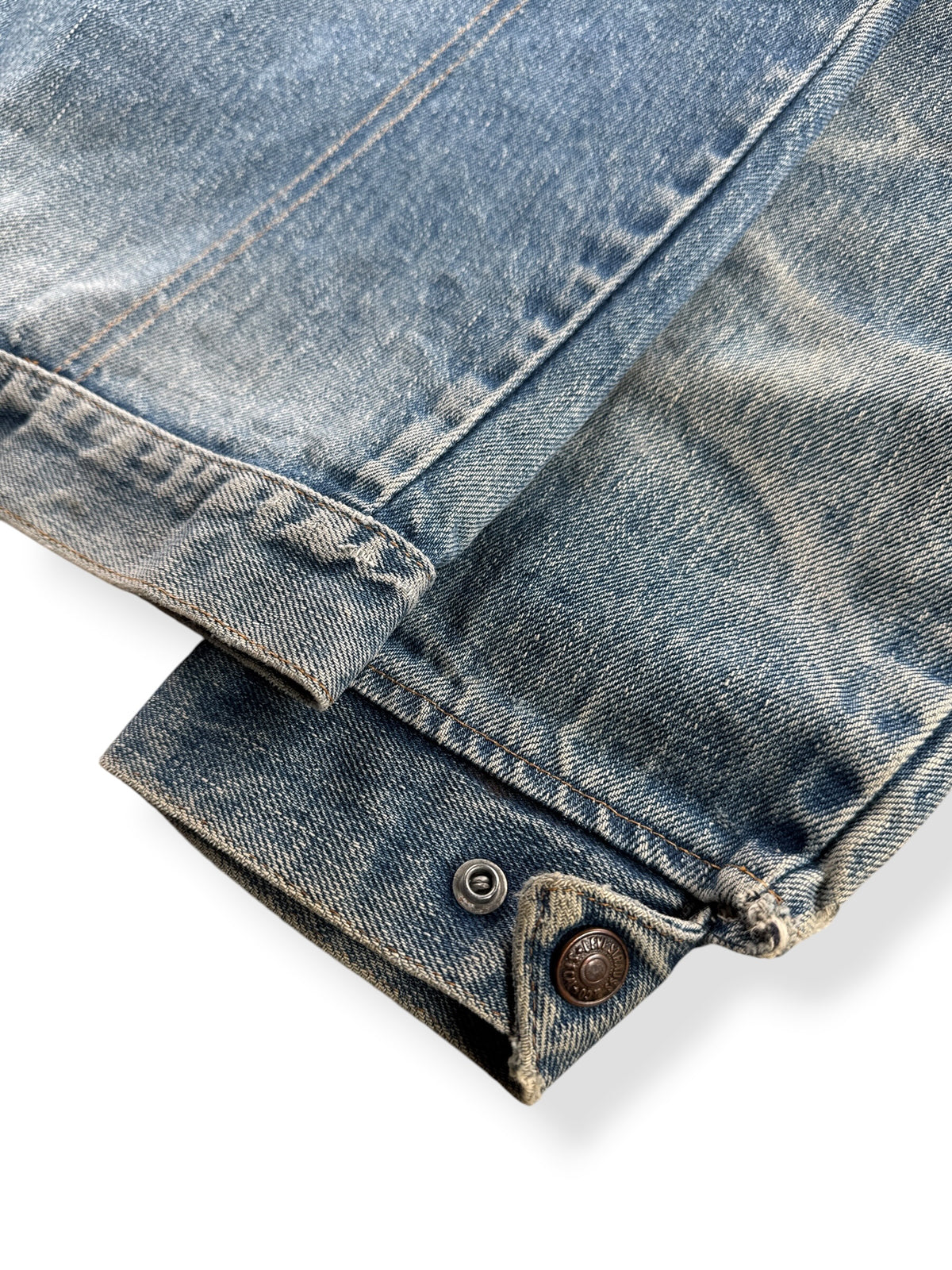 Fading on back of Vintage 70’s Orange Tab Levi’s Denim Jacket SZ S