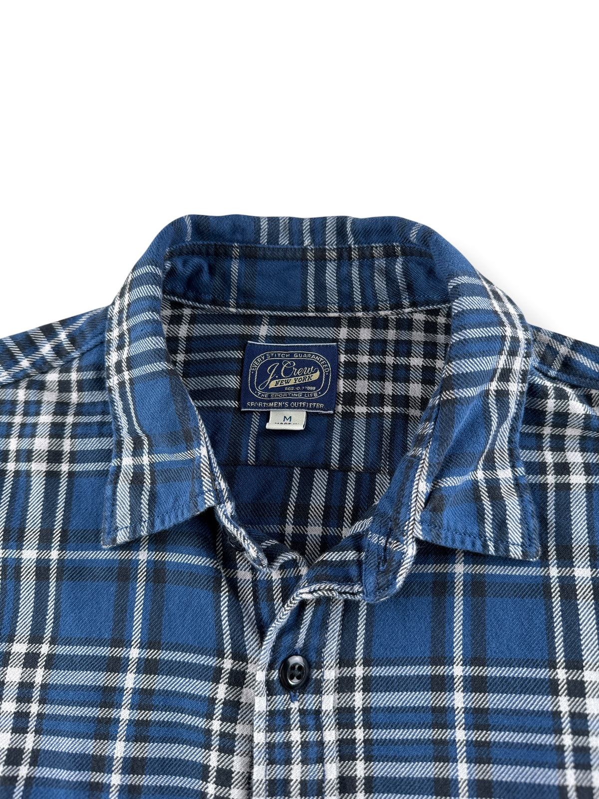 Collar on J. Crew Blue Plaid Shirt SZ M