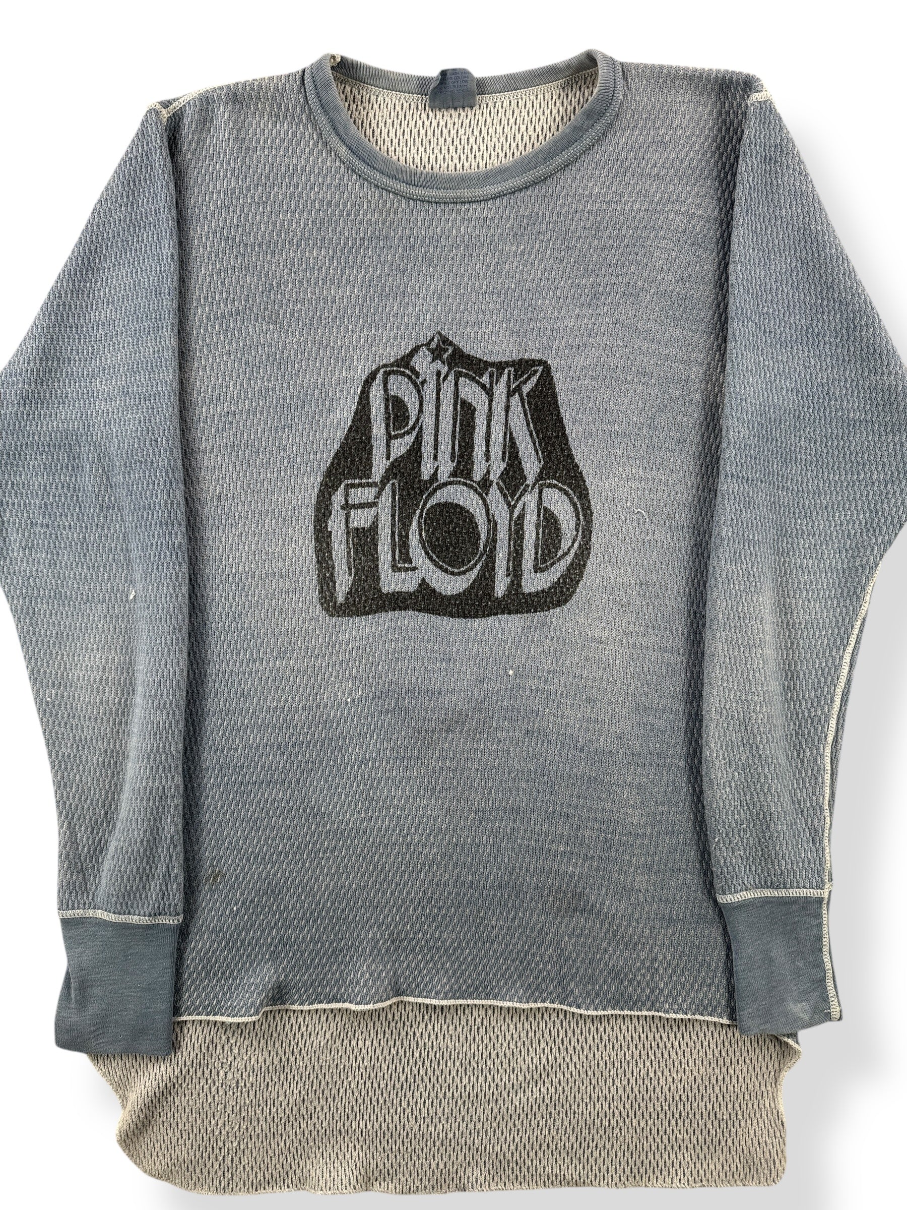Front Close Up of Vintage Pink Floyd Thermal SZ S