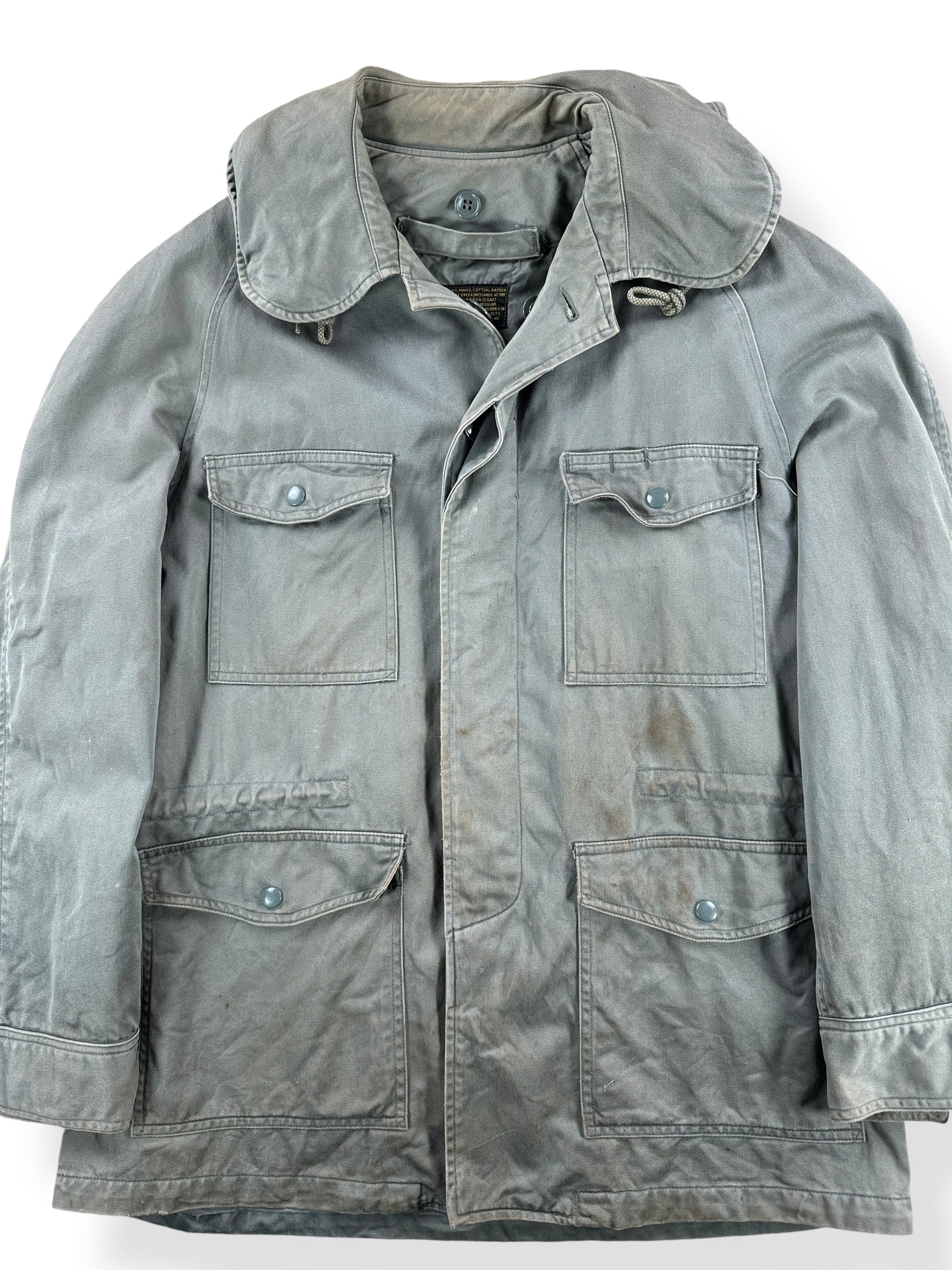 Front Close Up of Vintage 50s Era MIL-J-4883A USAF Field Jacket SZ M