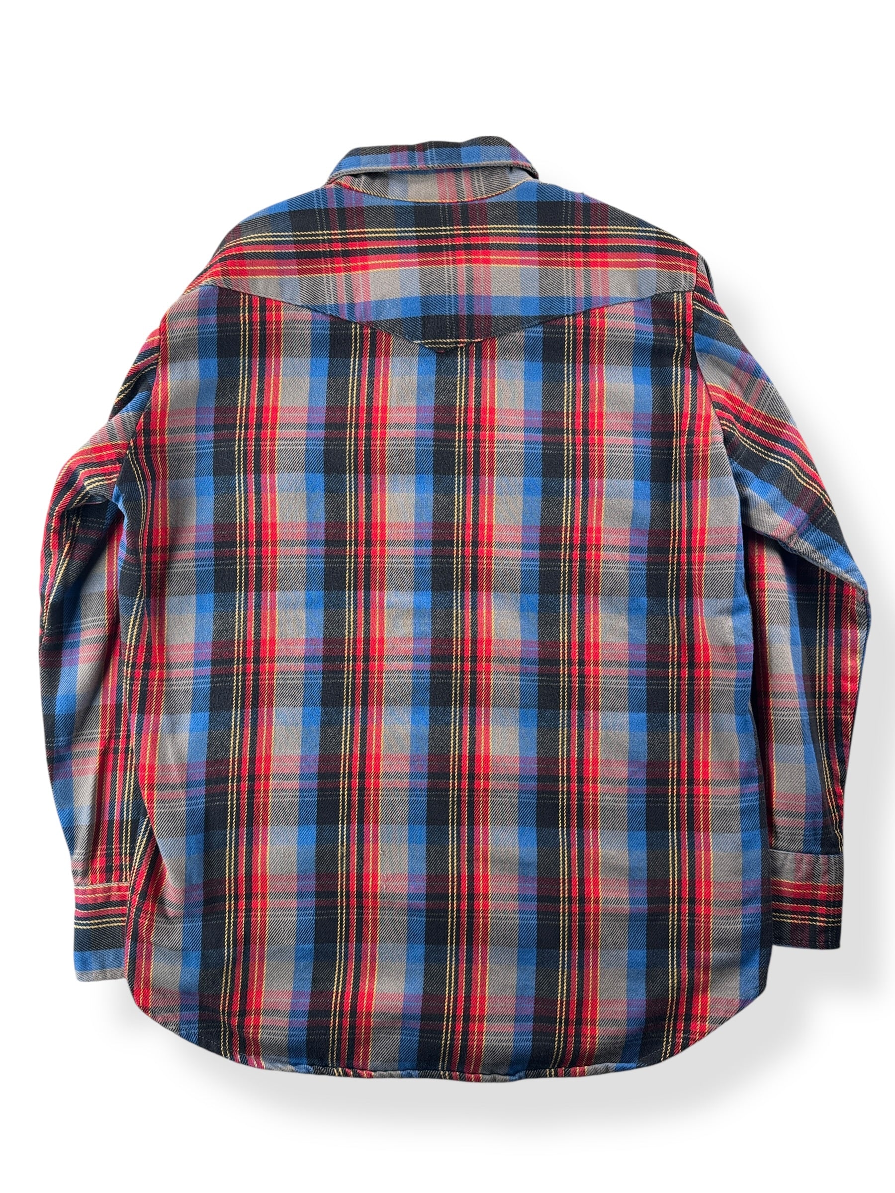 Back of Vintage Saddle King Cotton Flannel Pearlsnap SZ L