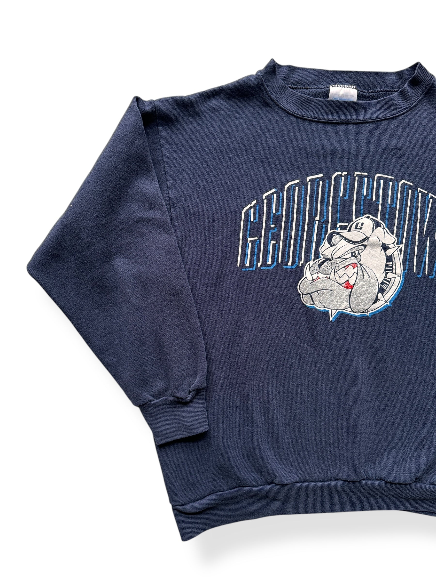 Front Right of Vintage Georgetown University Hoyas Crewneck SZ XL