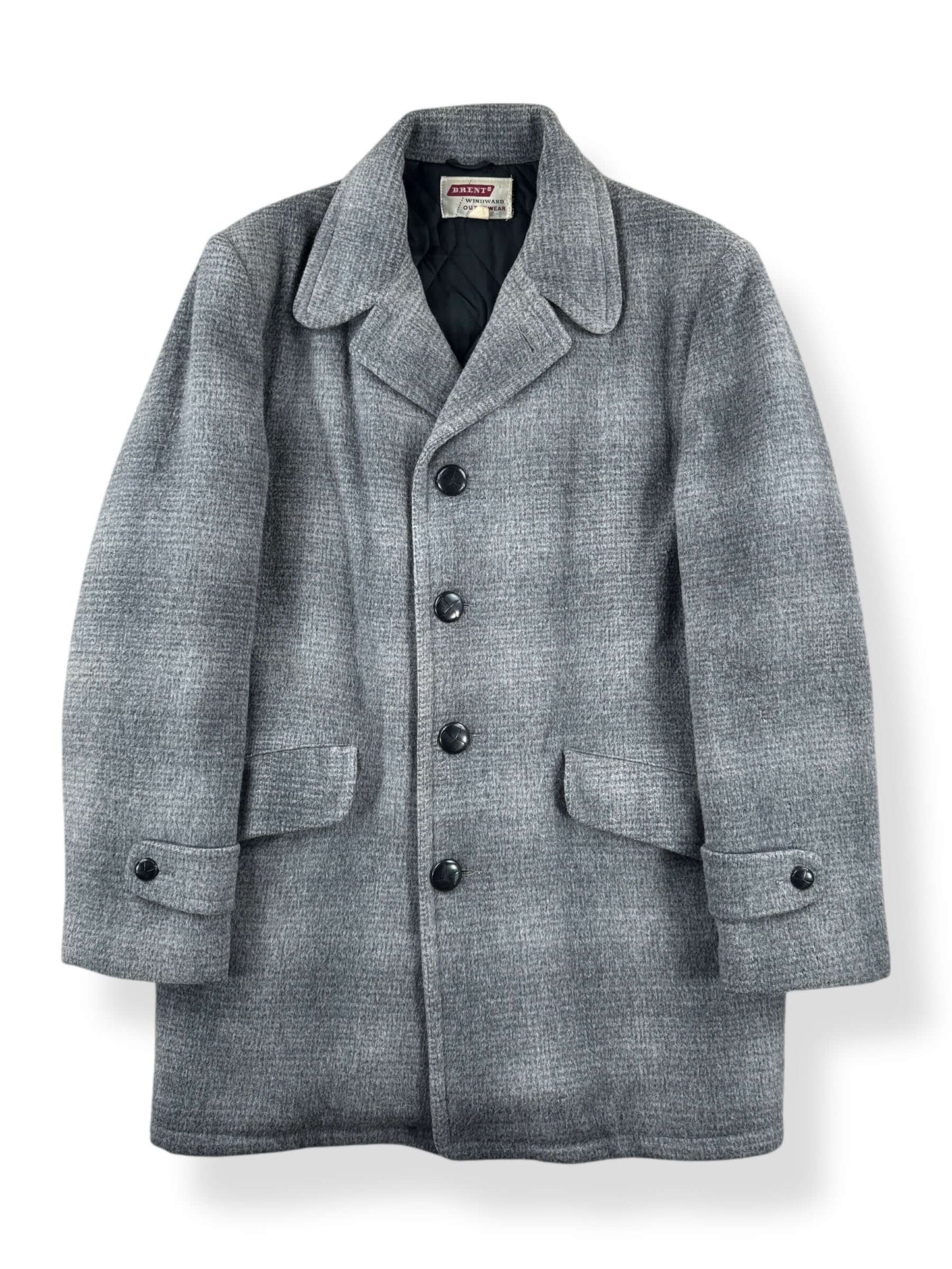 Front of Vintage Brent Windward Outerwear Overcoat SZ L