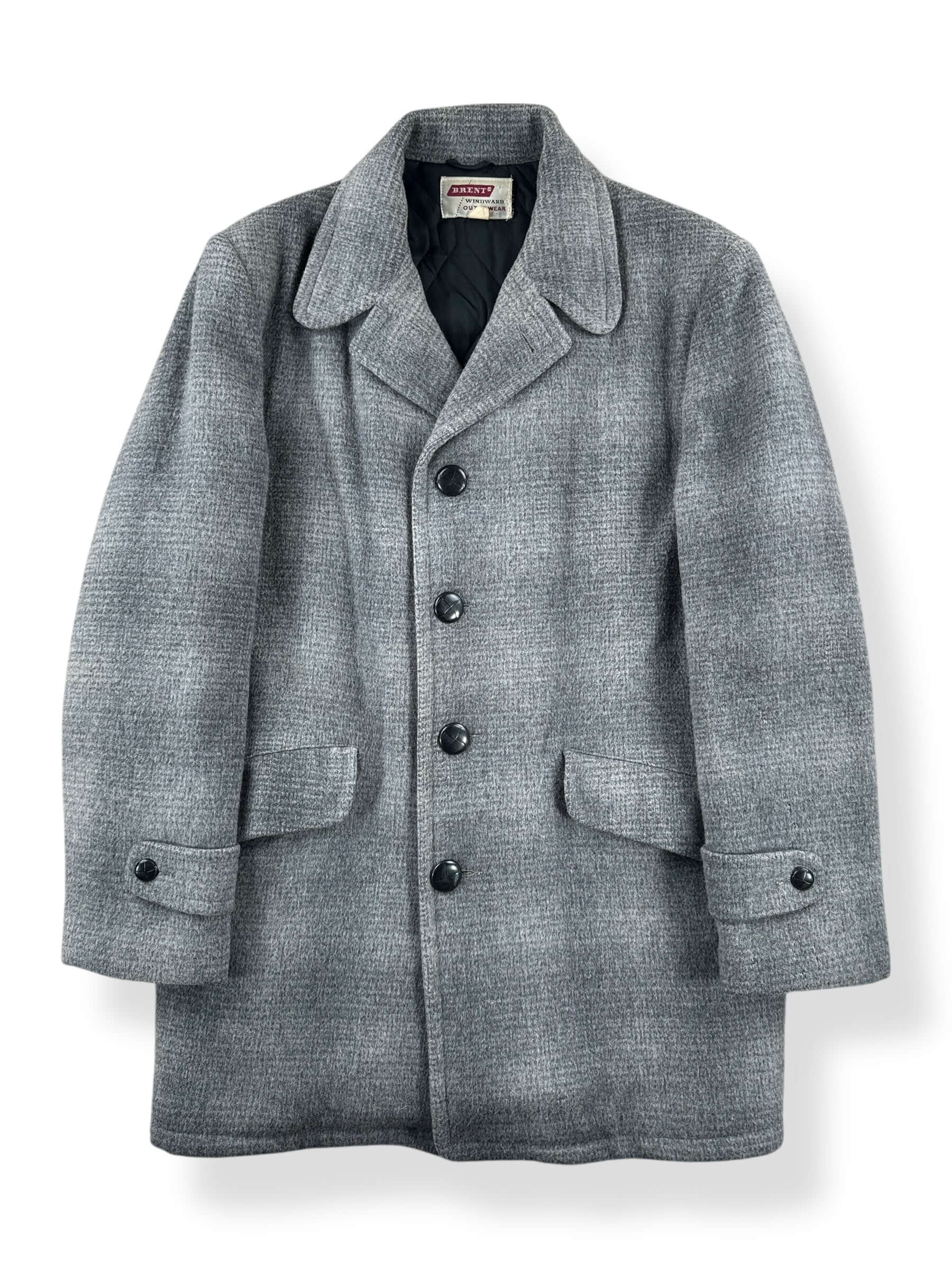 Front of Vintage Brent Windward Outerwear Overcoat SZ L