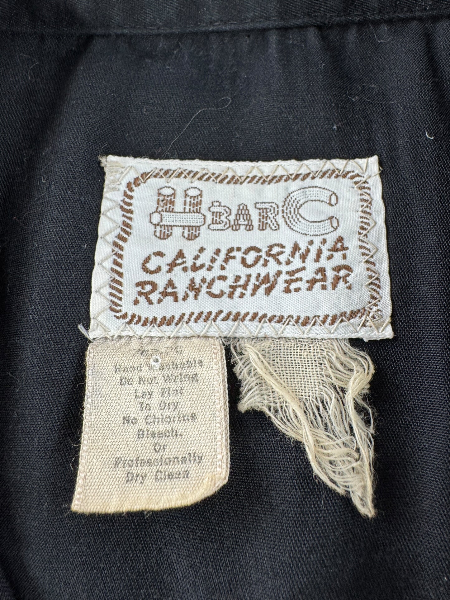 Graphic of Vintage H Bar C Embroidered Black Pearlsnap SZ M