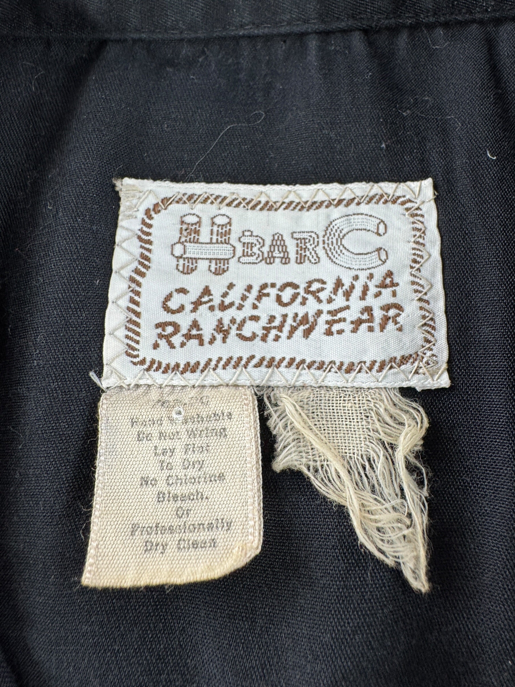 Graphic of Vintage H Bar C Embroidered Black Pearlsnap SZ M