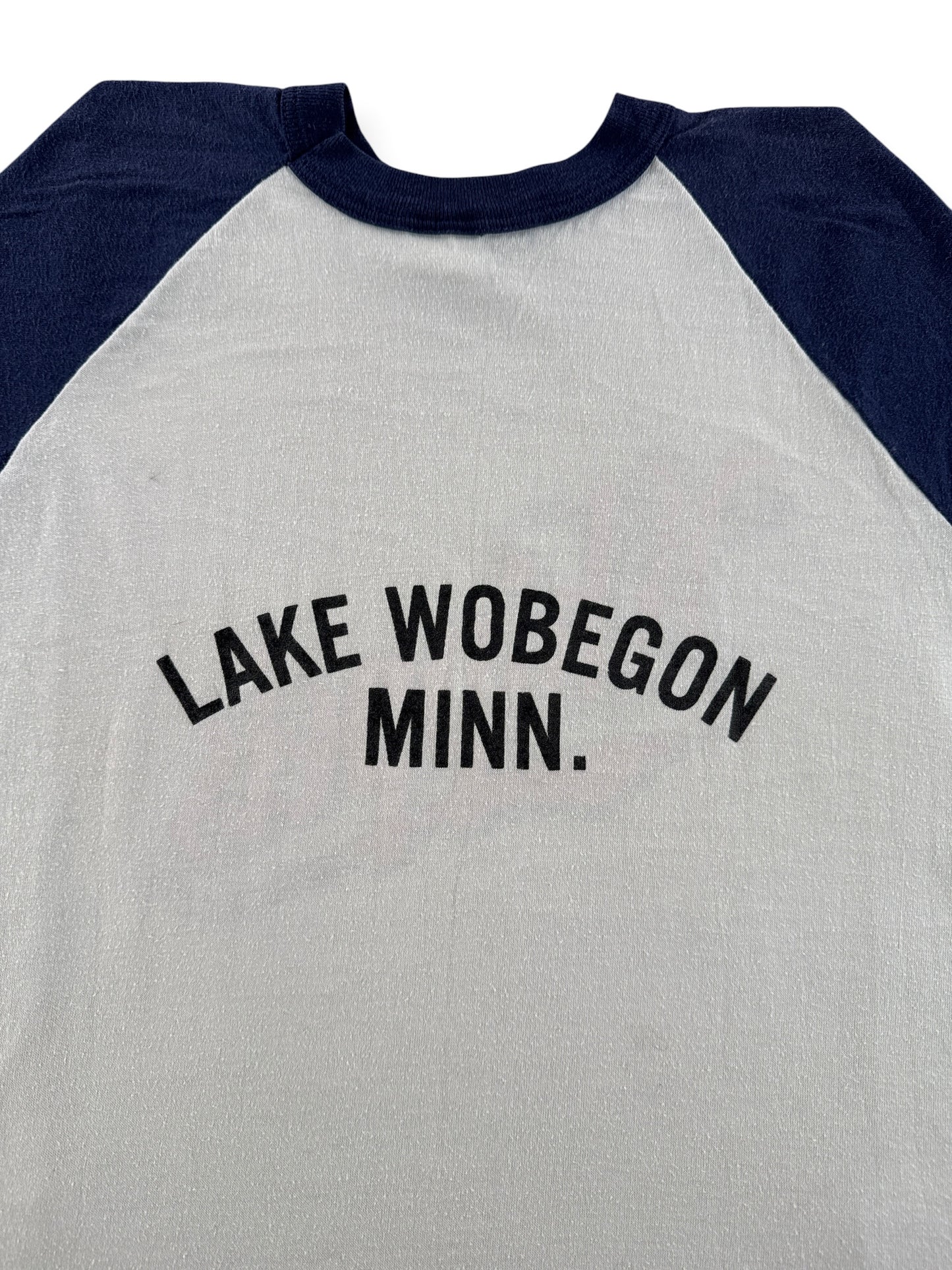 Back Graphic of Vintage Whippets Lake Wobegon Raglan Tee SZ S (Fits XS)