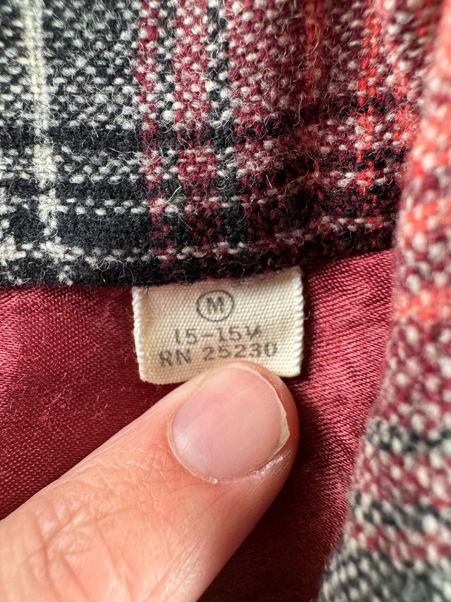 Tag on Vintage Brent Wool Blend Flannel SZ M