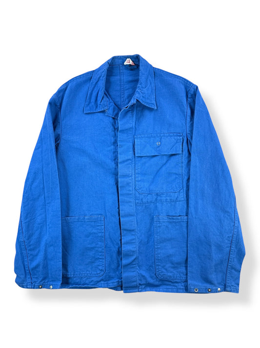 Front of Vintage Royal Blue Euro Work Jacket SZ M