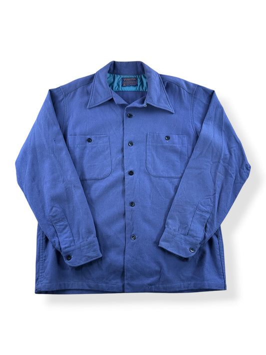 Front of Vintage Blue Pendleton Wool Flannel SZ M