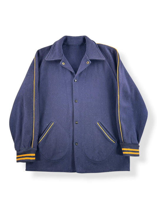 Front of Vintage Wool Navy Blue Band Jacket SZ L