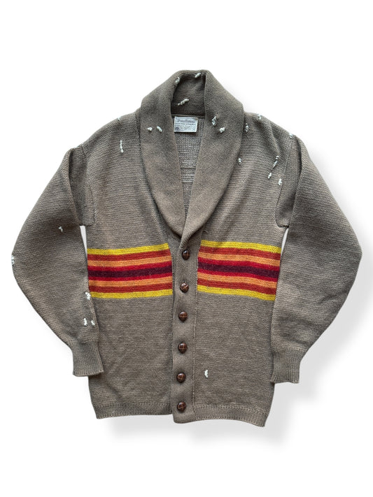 Front of Vintage Repaired Pendleton Western Wear Shawl Collar Sweater SZ M