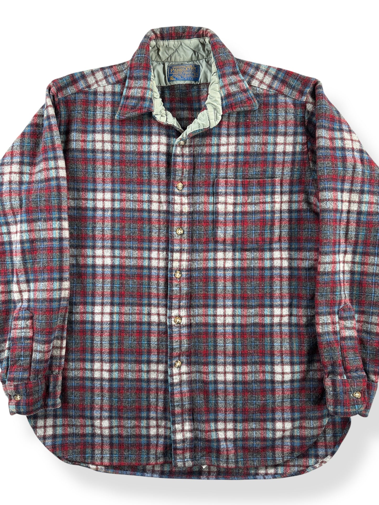 Front Close Up of Vintage Pendleton Flannel SZ L (Fits M)