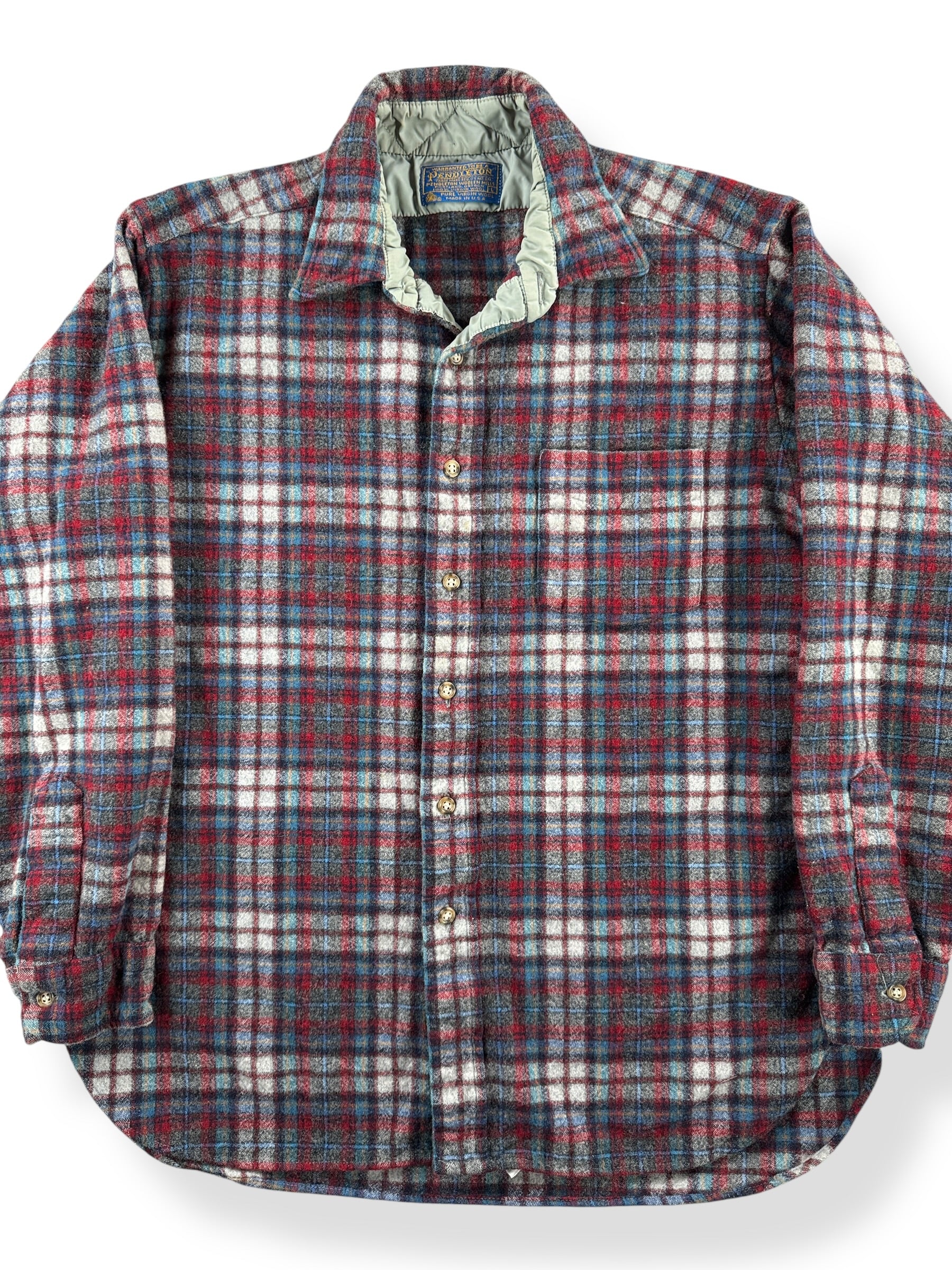 Front Close Up of Vintage Pendleton Flannel SZ L (Fits M)