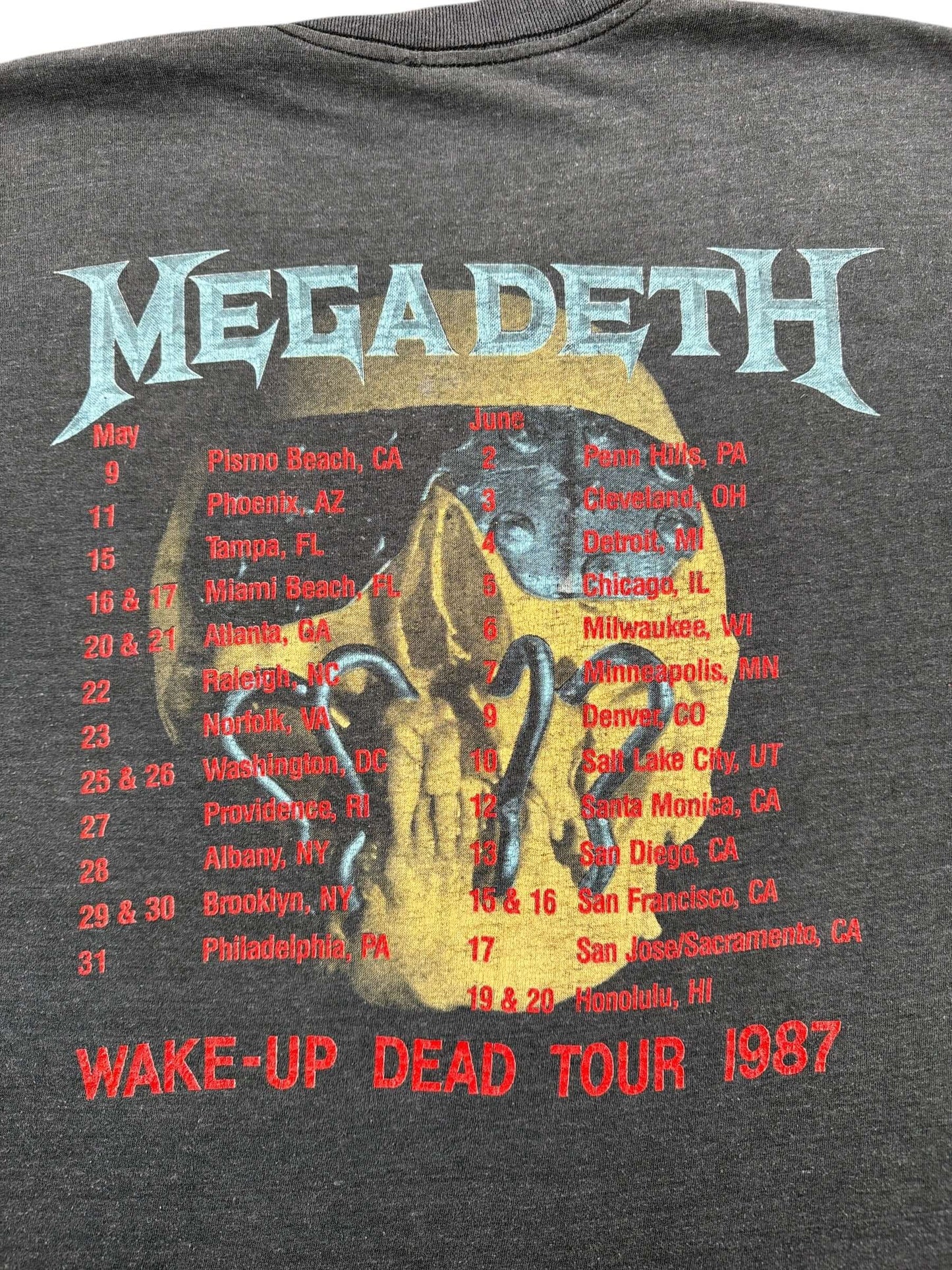 Back Graphic of Vintage 80s Megadeath Peace Sells Tee SZ M