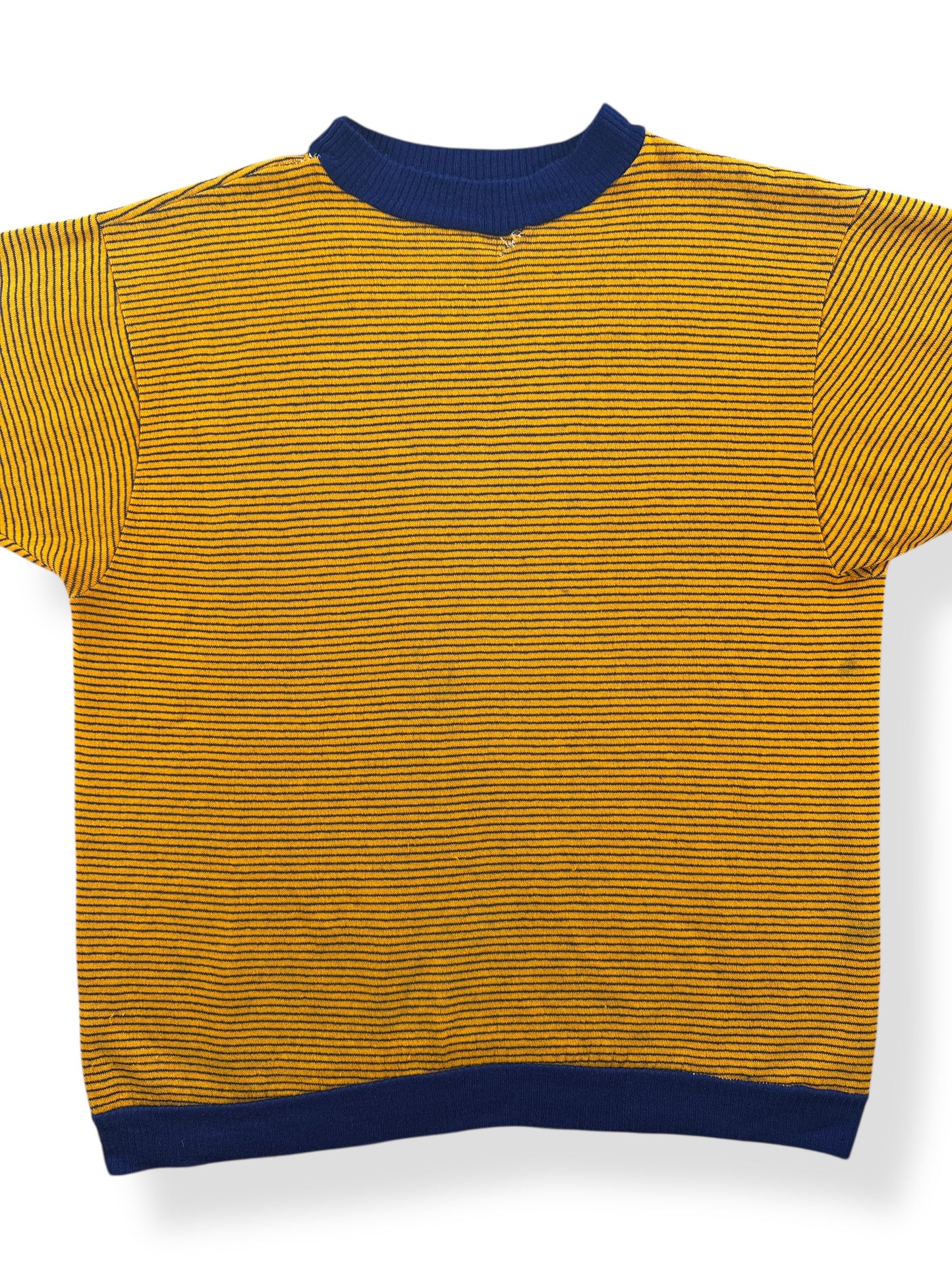 Front Close Up of Vintage Towncraft Striped Creslan Crewneck SZ L (Fits M)